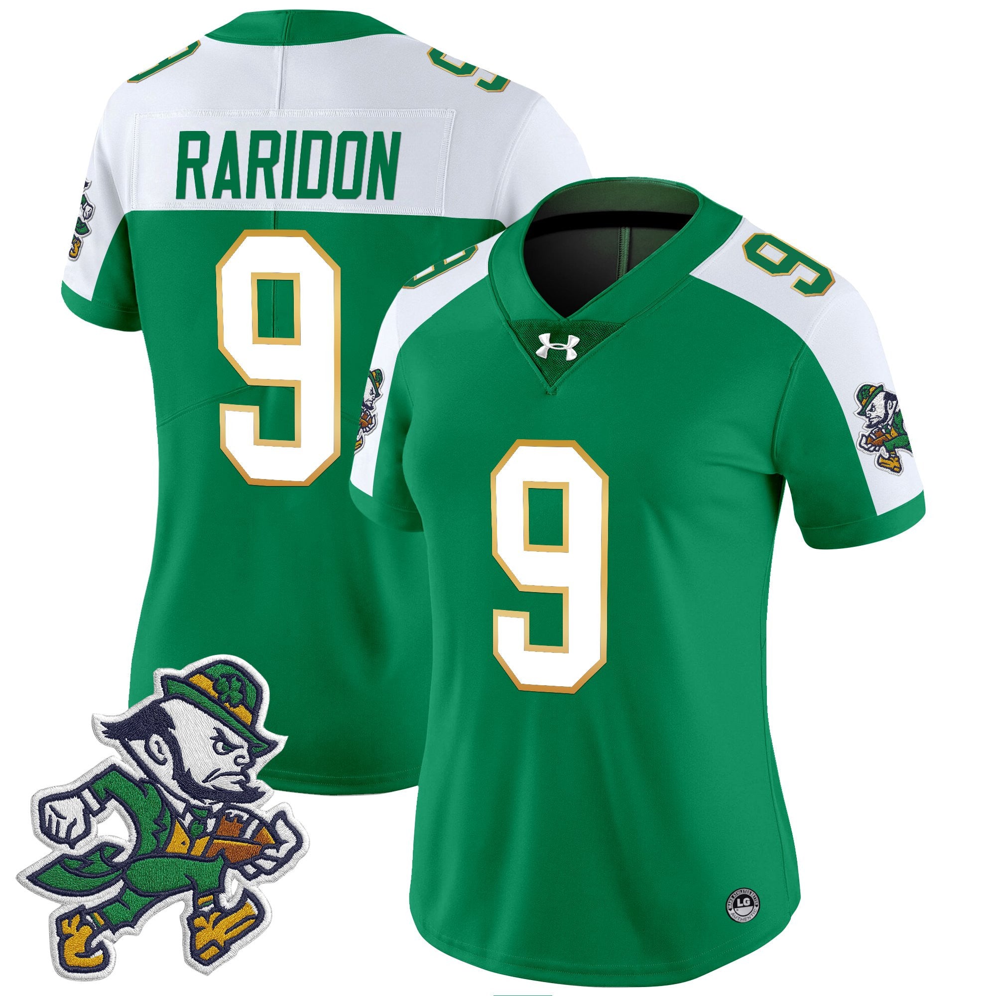 Women's Notre Dame Fighting Irish 2025 'Gridiron Leprechaun Edition' Vapor Limited Jersey – All Stitched