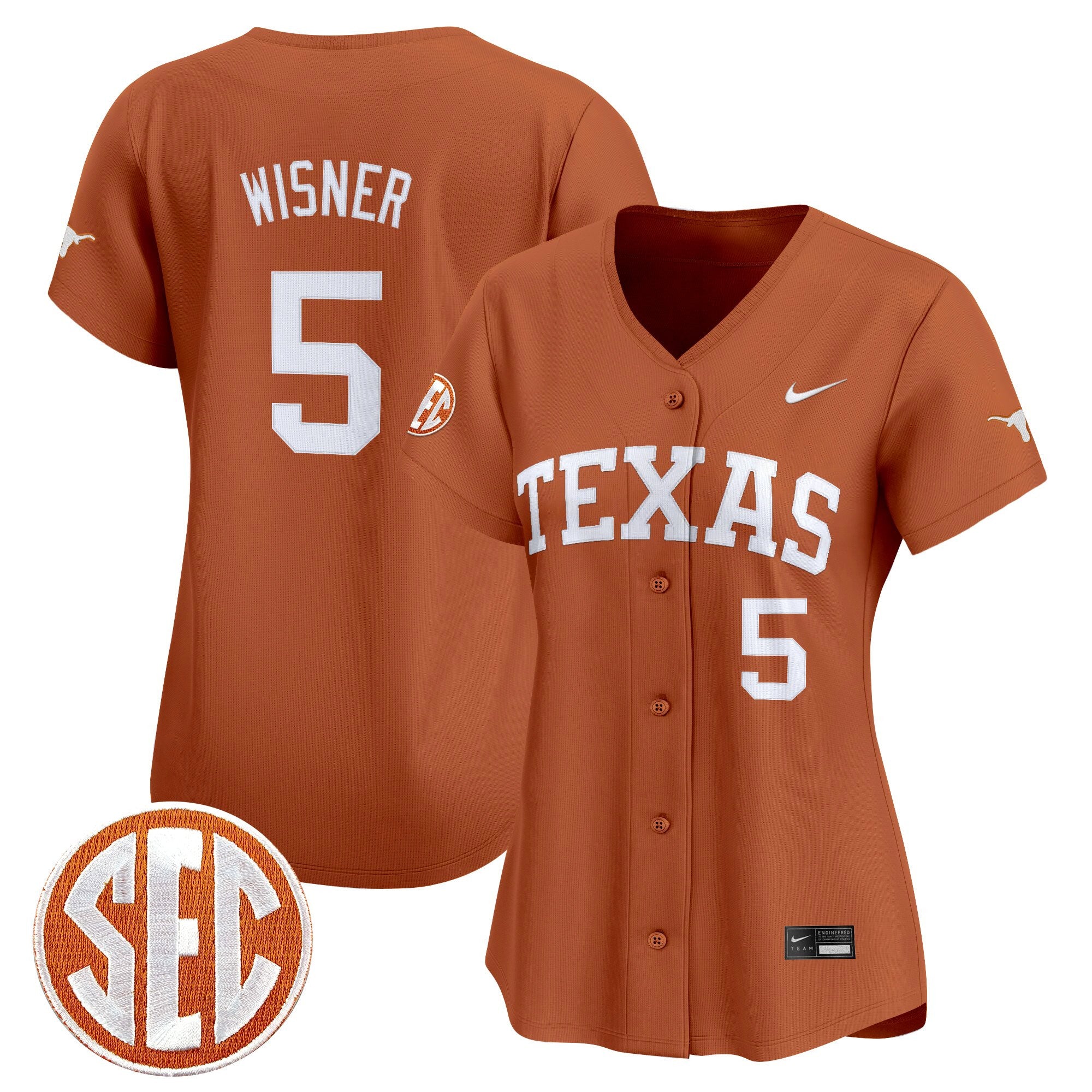 Women's Texas Longhorns 2025 Vapor Baseball Jersey - All Stitched