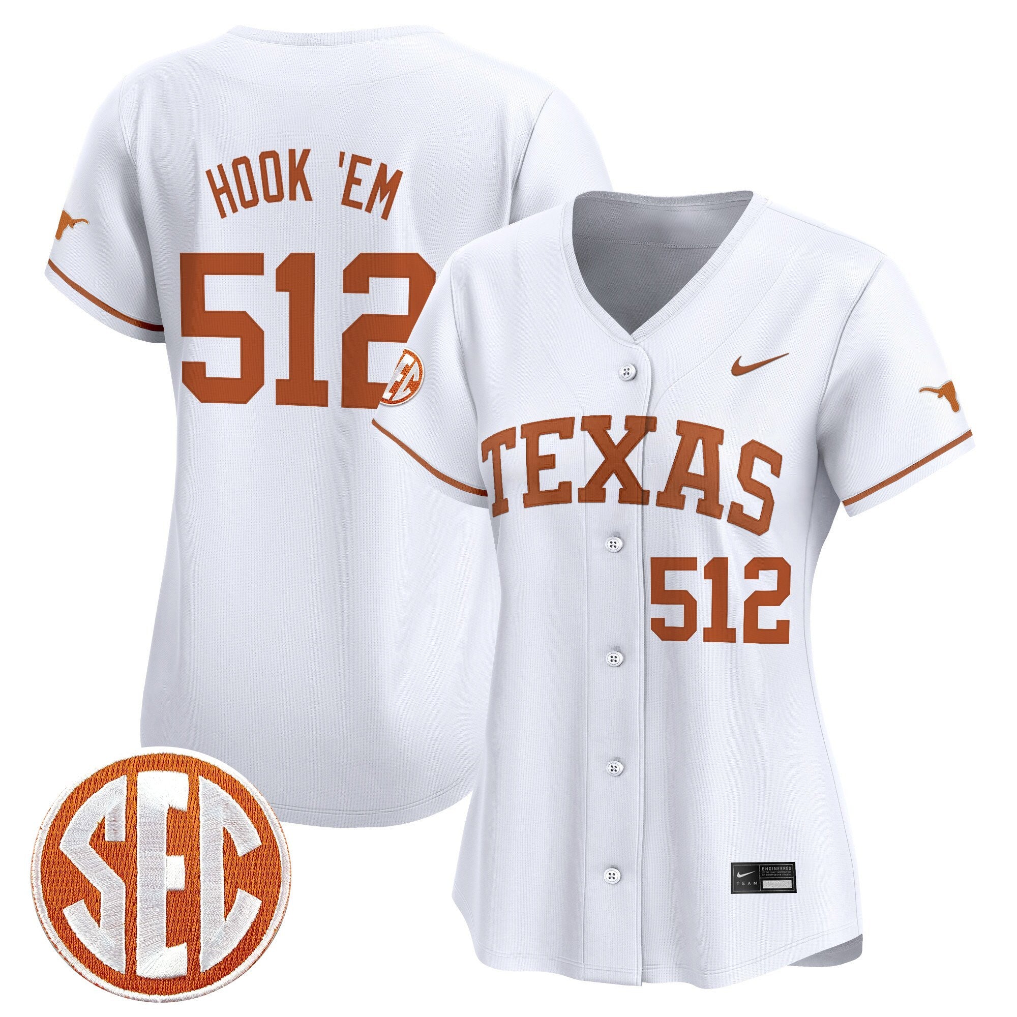 Women's Texas Longhorns 2025 Vapor Baseball Jersey - All Stitched