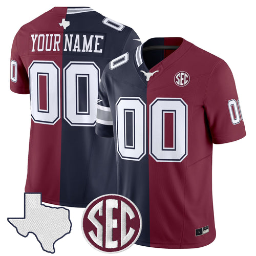 Dallas Cowboys x College Football' Split Vapor Limited Custom Jersey - All Stitched