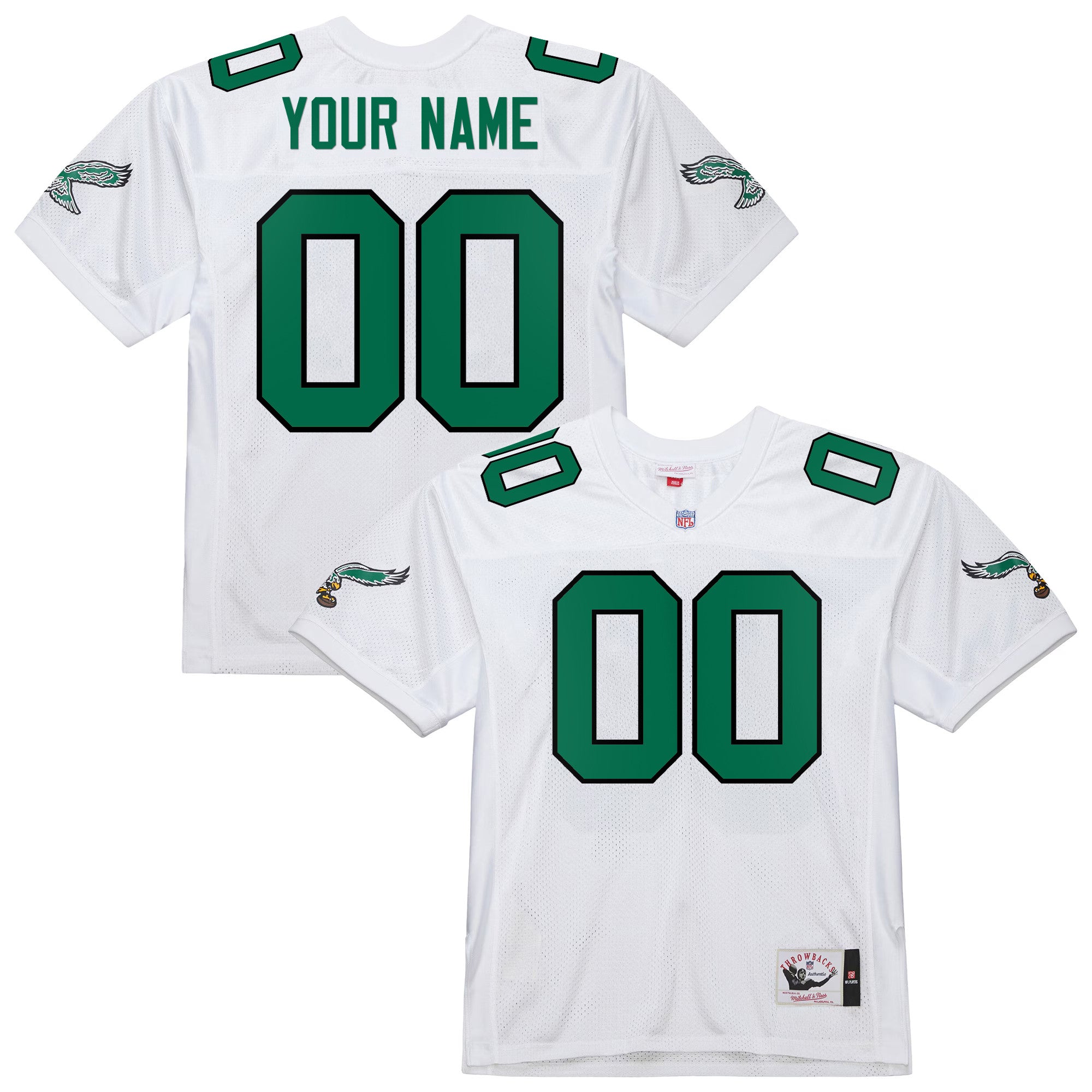 Philadelphia Eagles Throwback Custom Jersey - All Stitched
