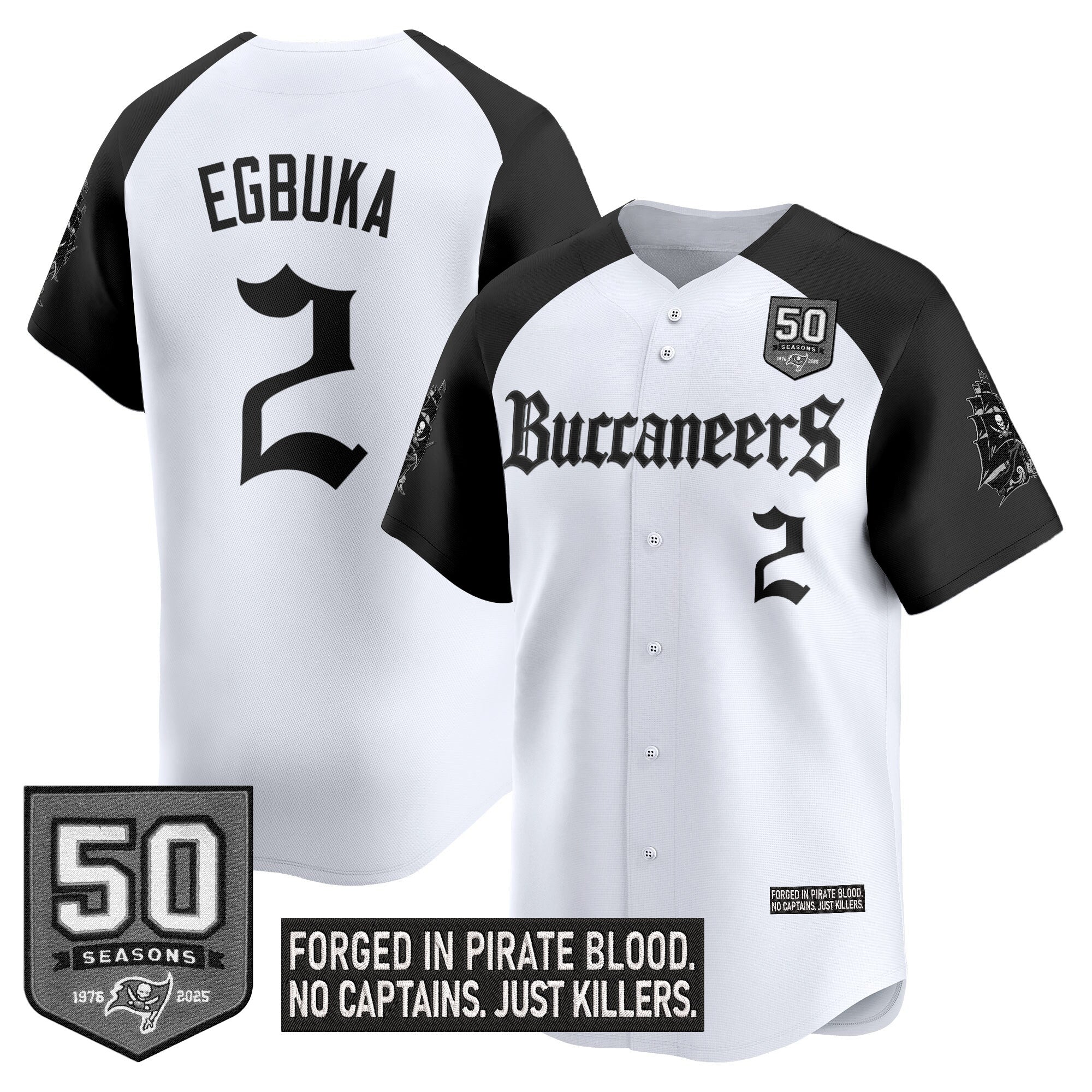 Men's Tampa Bay Buccaneers 'Gothic Pirate Shadows Edition' Vapor Baseball Jersey - All Stitched