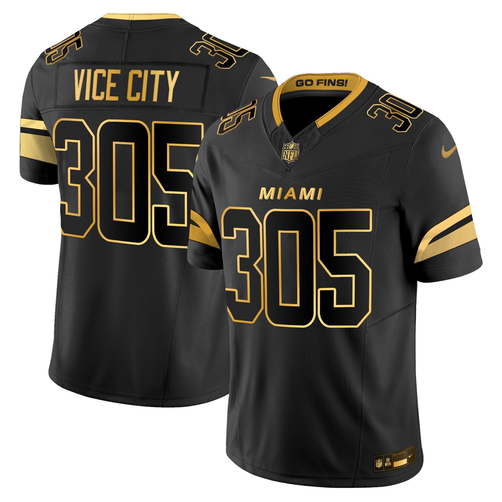 Men's Miami Dolphins 2025 "Rivalries" Gold Vapor Limited Jersey - All Stitched