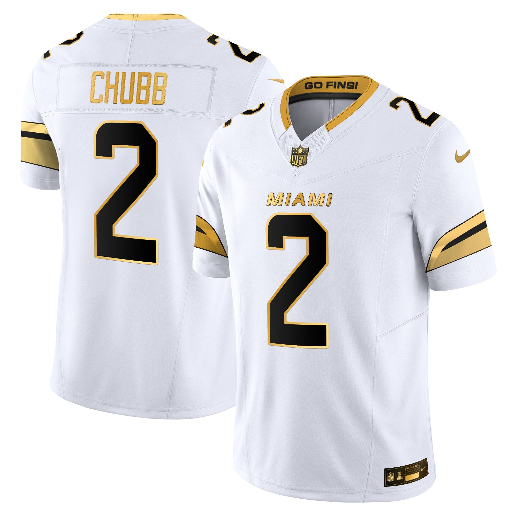 Men's Miami Dolphins 2025 "Rivalries" Gold Vapor Limited Jersey - All Stitched