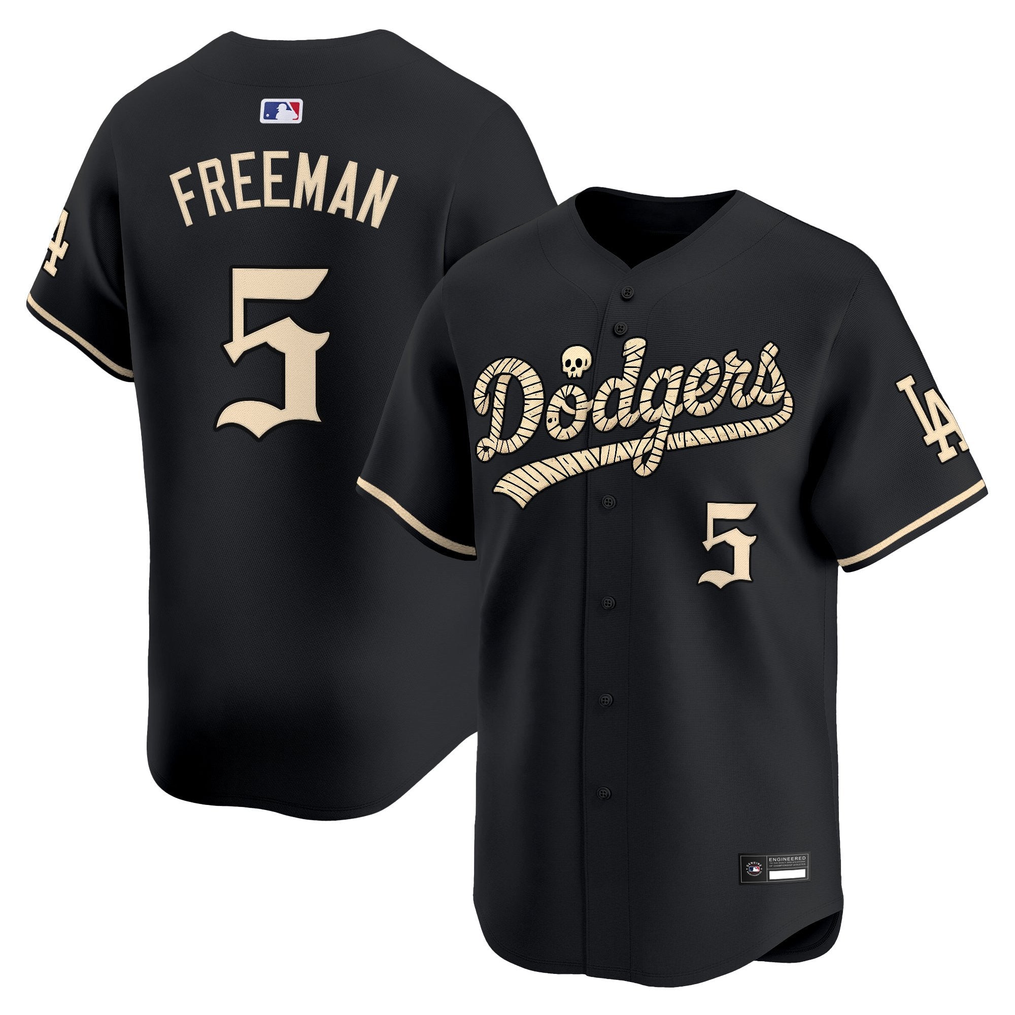 Los Angeles Dodgers 'Halloween Mummy Edition' Premier Limited Jersey - Stitched