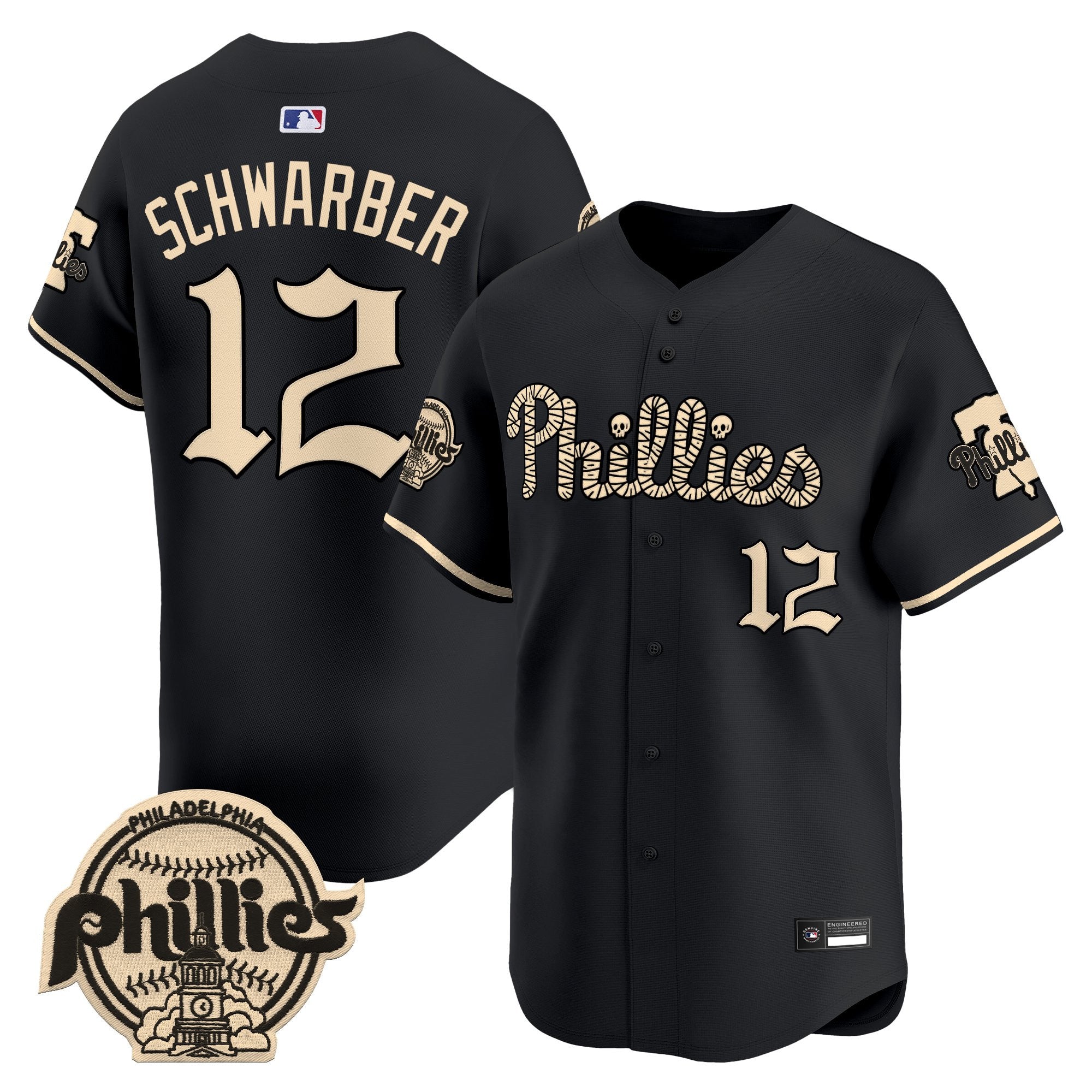 Philadelphia Phillies 'Halloween Mummy Edition' Premier Limited Jersey - Stitched