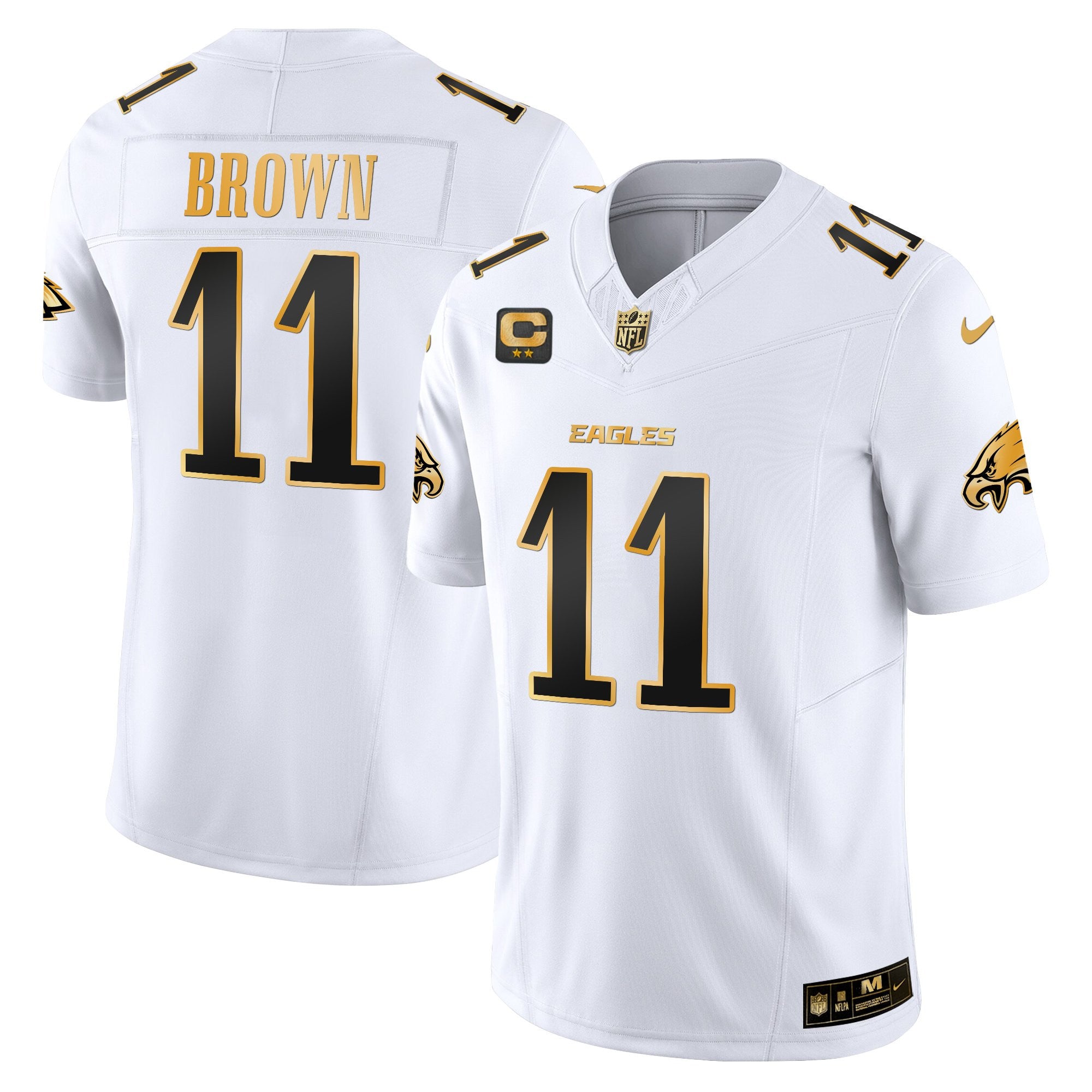 Men's Philadelphia Eagles 2025 Gold Vapor Limited Jersey - All Stitched
