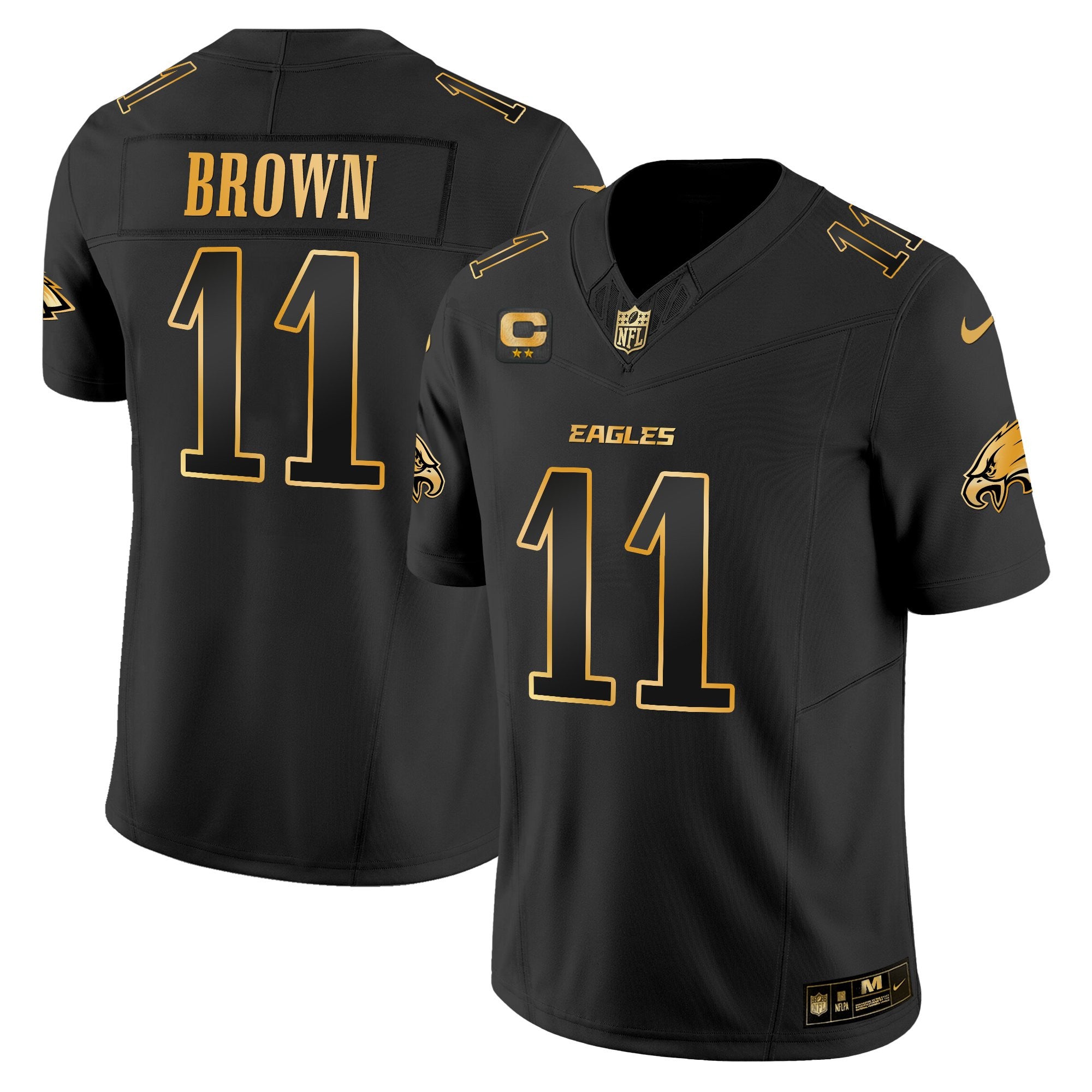 Men's Philadelphia Eagles 2025 Gold Vapor Limited Jersey - All Stitched