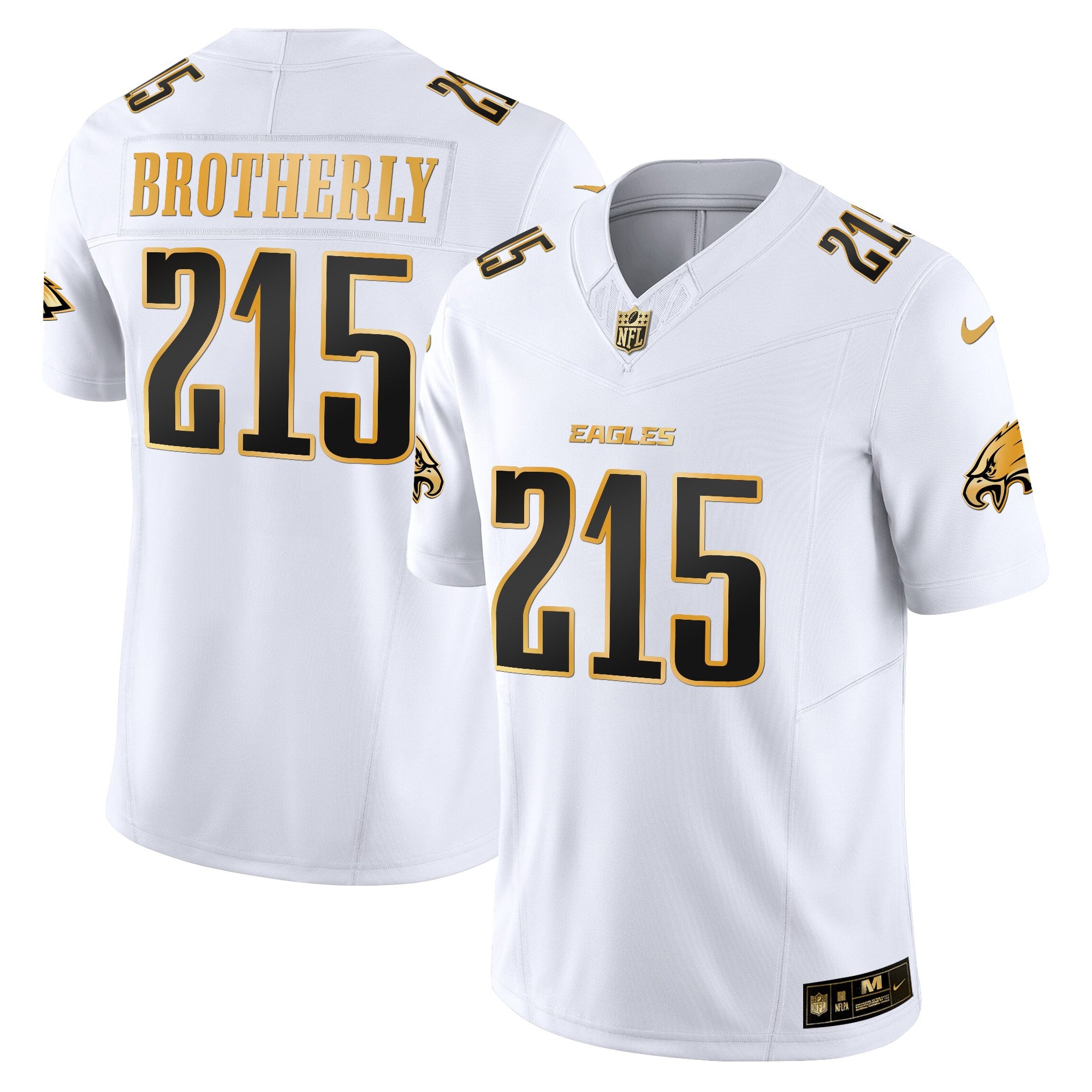 Men's Philadelphia Eagles 2025 Gold Vapor Limited Jersey - All Stitched