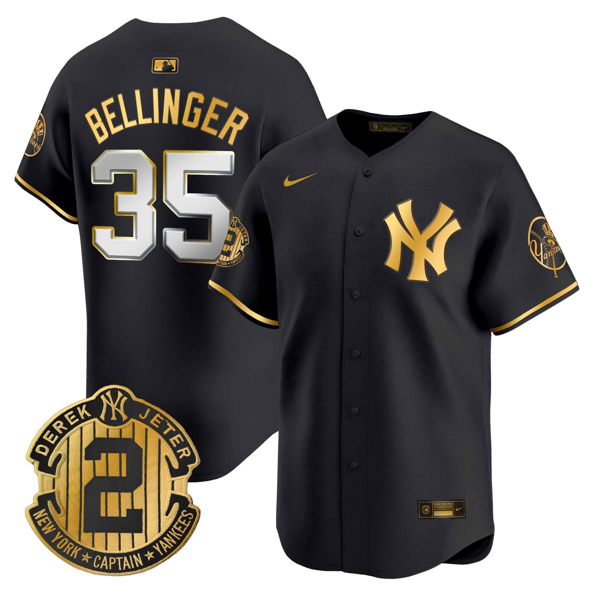 Men's New York Yankees Throwback Vapor Premier Limited Jersey - Derek Jeter Patch - All Stitched