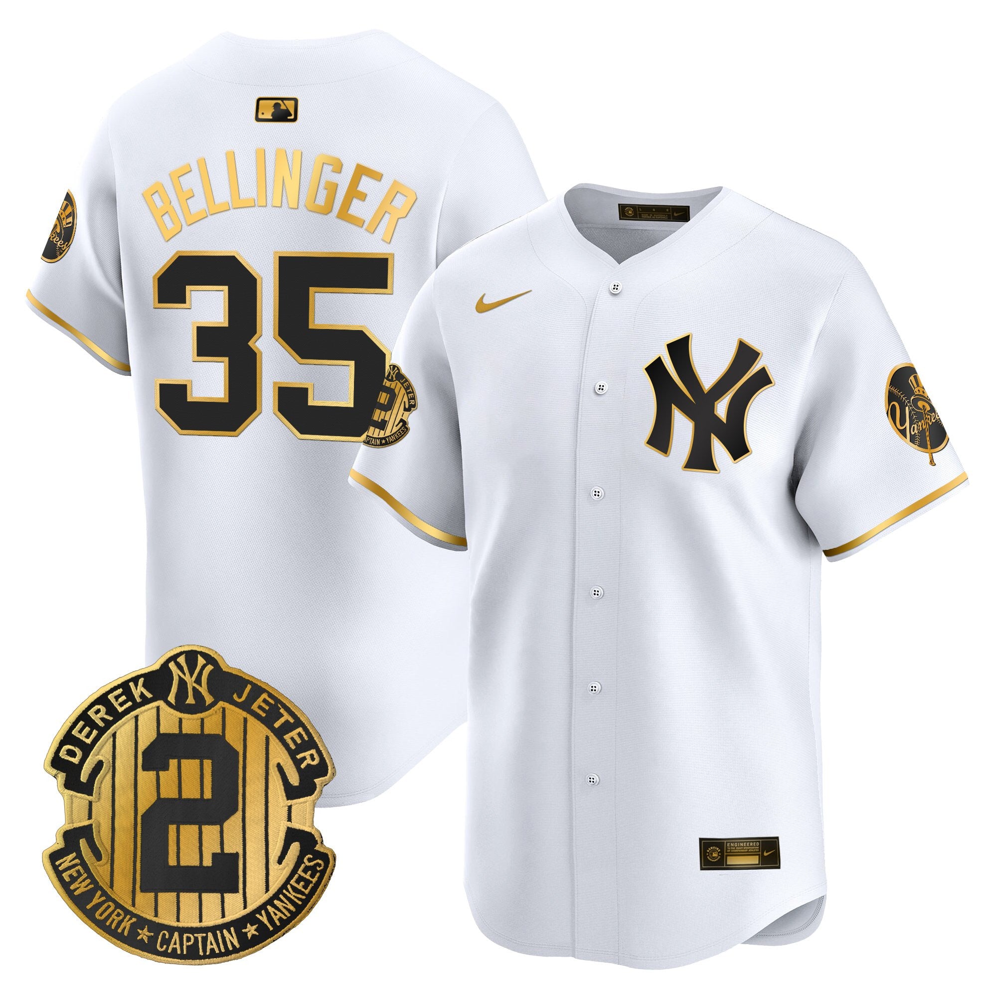 Men's New York Yankees Throwback Vapor Premier Limited Jersey - Derek Jeter Patch - All Stitched