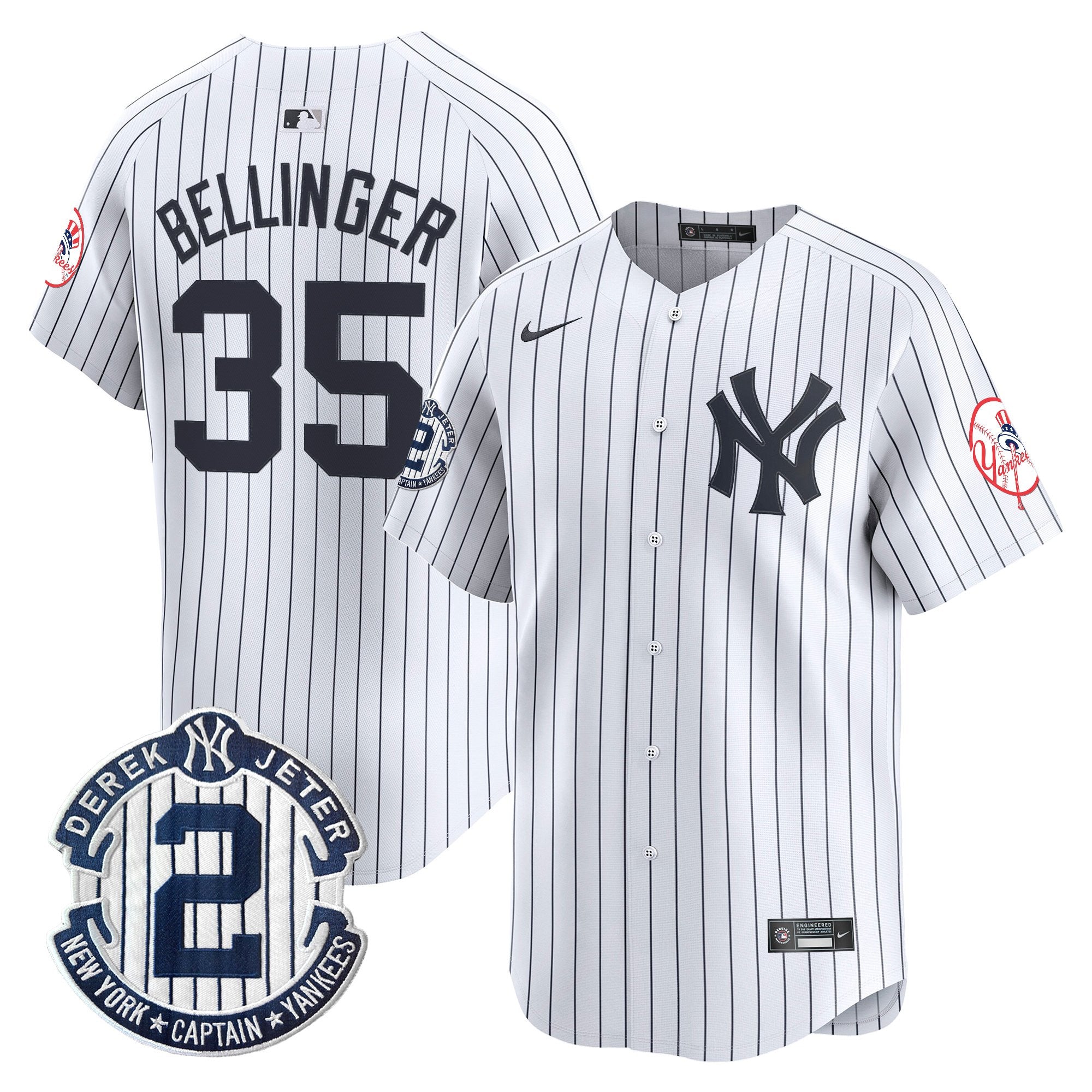 Men's New York Yankees Throwback Vapor Premier Limited Jersey - Derek Jeter Patch - All Stitched