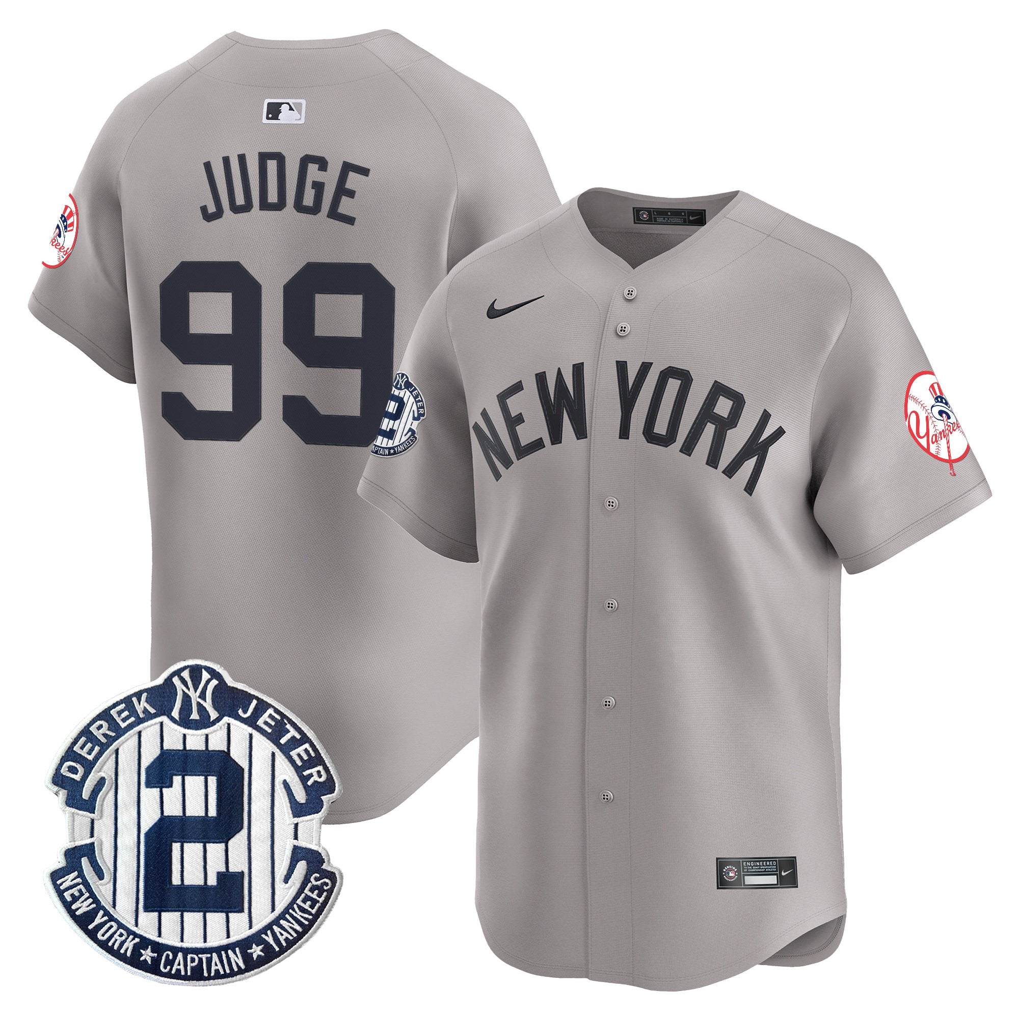 Men's New York Yankees Throwback Vapor Premier Limited Jersey - Derek Jeter Patch - All Stitched