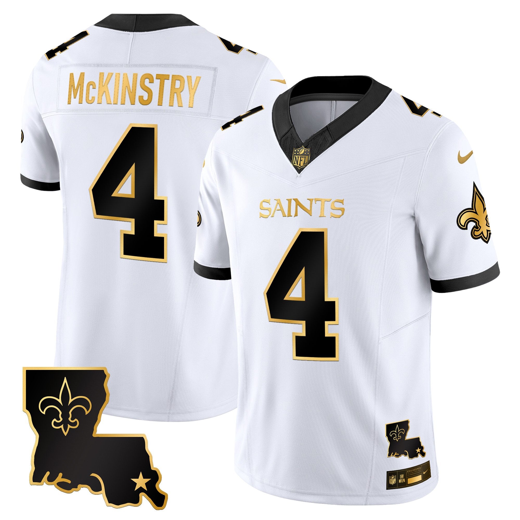 Men's New Orleans Saints 2025 Gold Vapor Limited Jersey - All Stitched