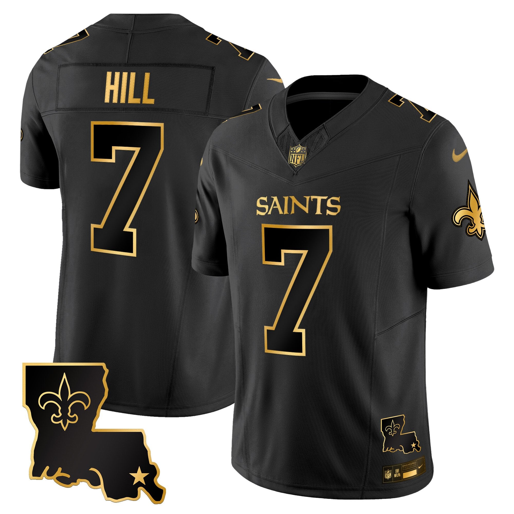 Men's New Orleans Saints 2025 Gold Vapor Limited Jersey - All Stitched