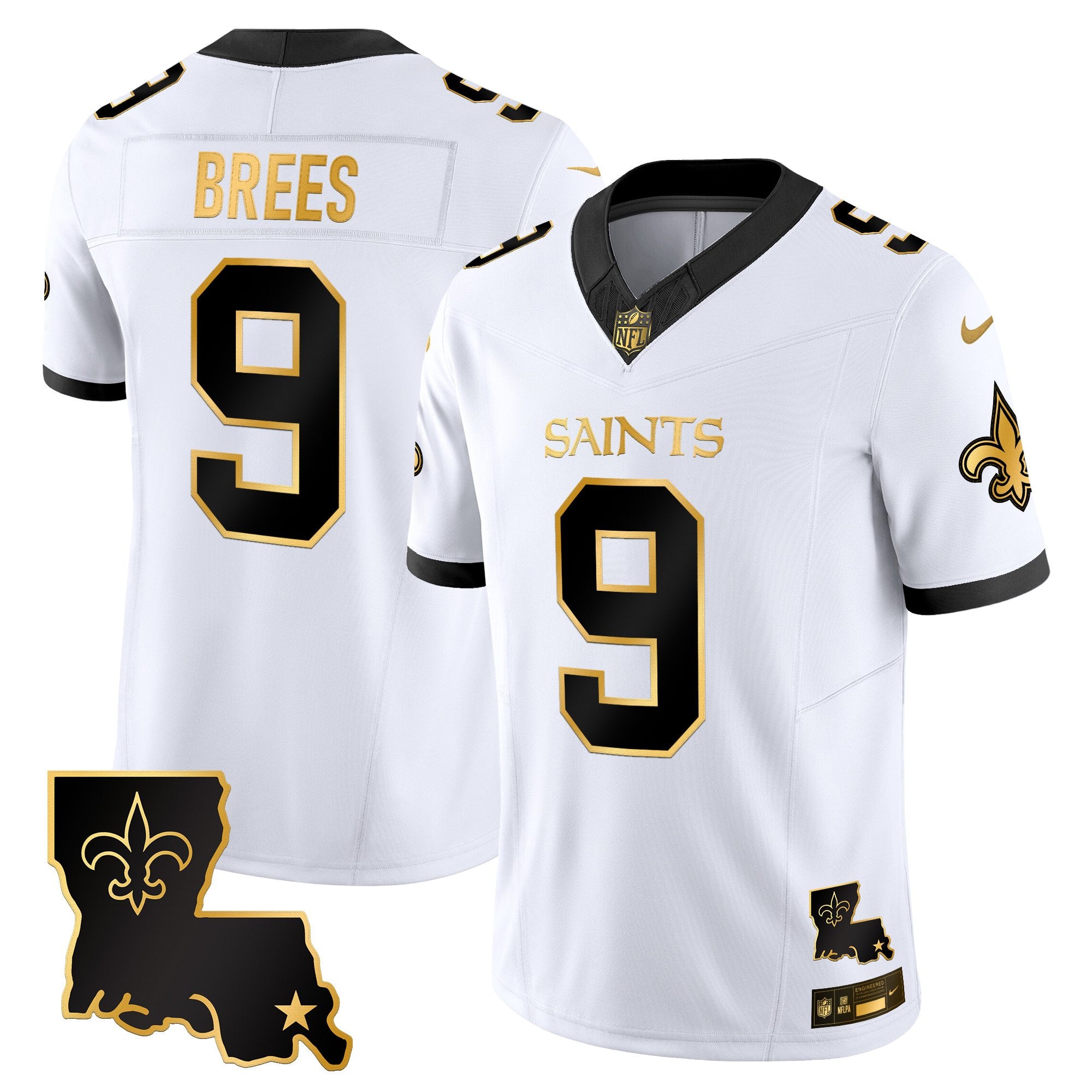 Men's New Orleans Saints 2025 Gold Vapor Limited Jersey - All Stitched