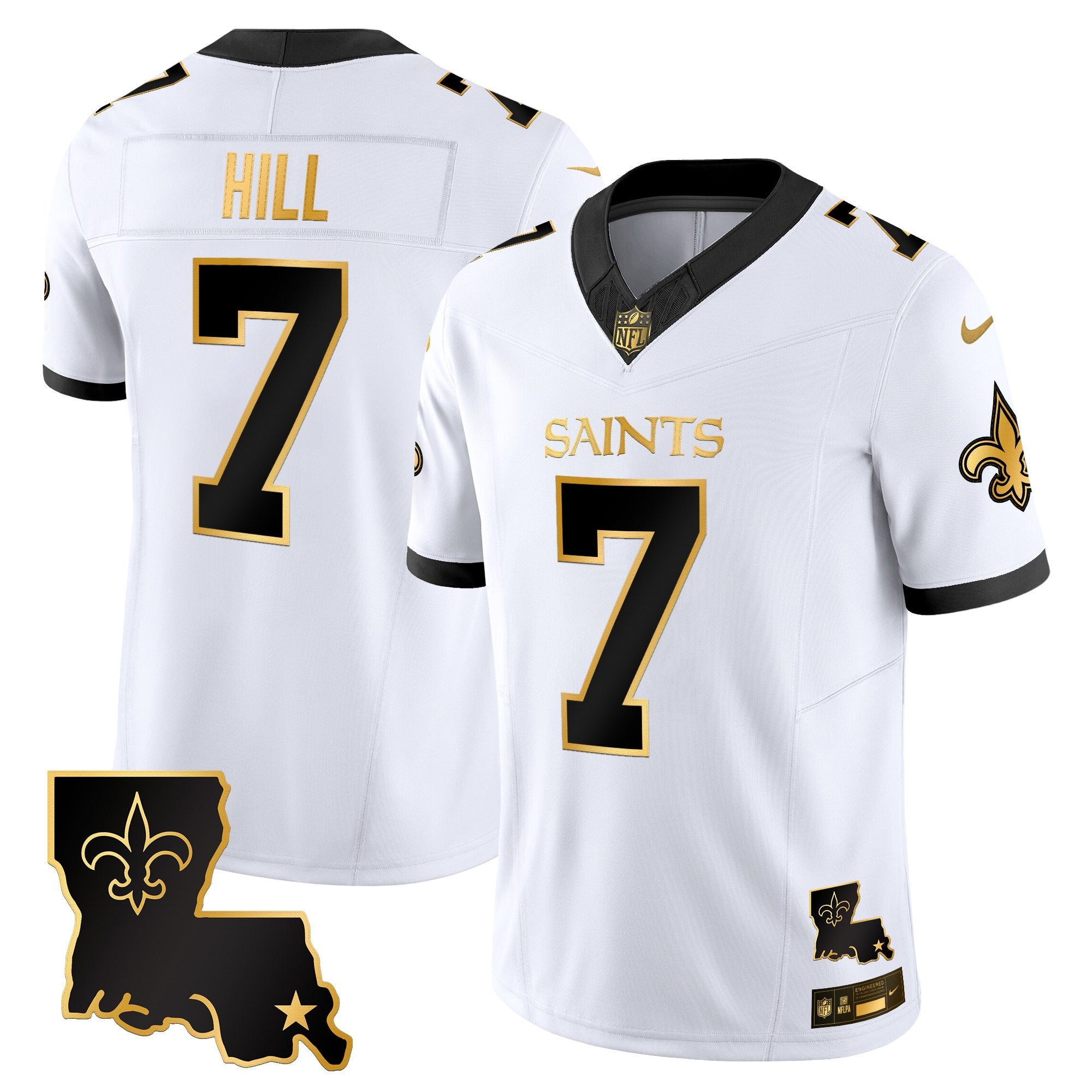 Men's New Orleans Saints 2025 Gold Vapor Limited Jersey - All Stitched