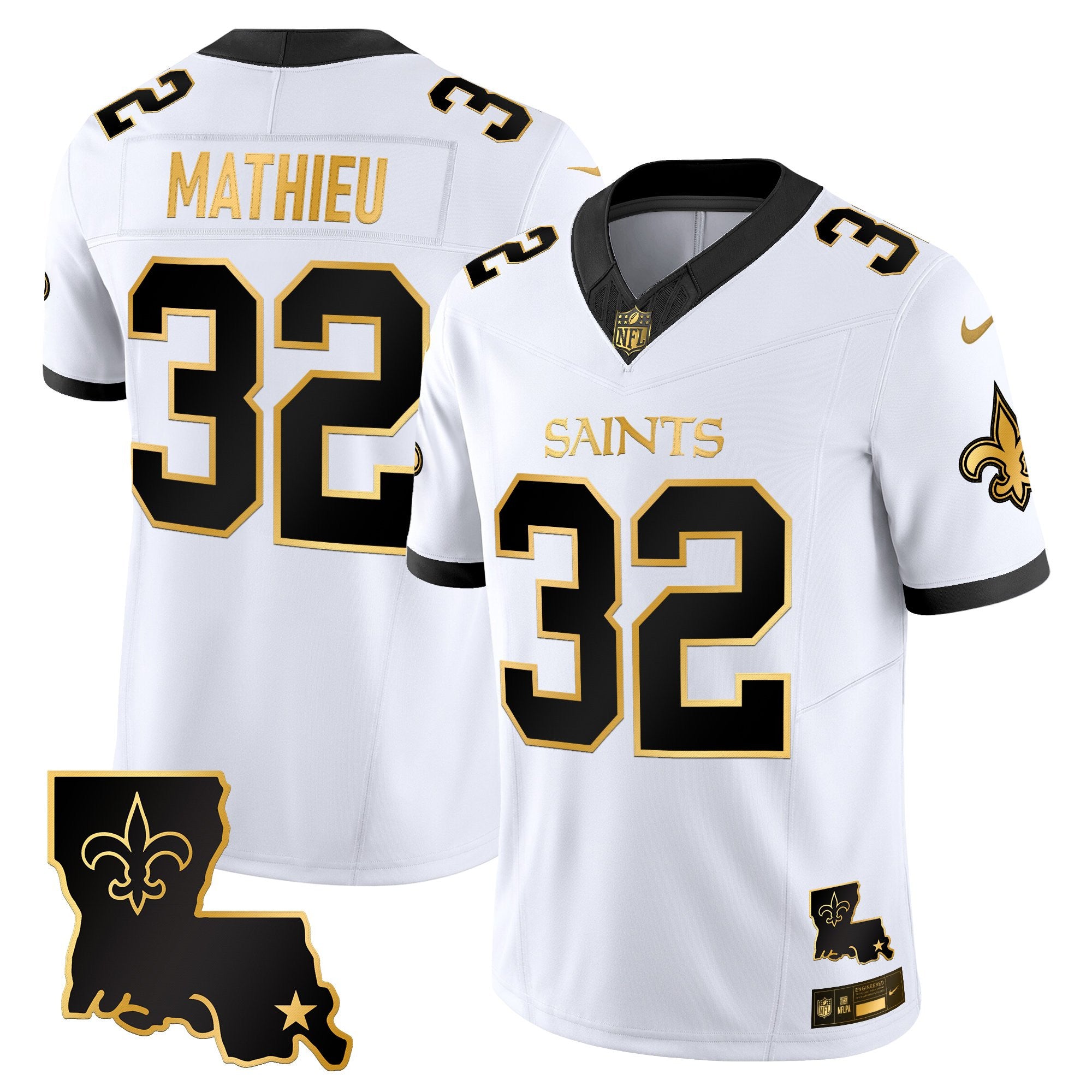 Men's New Orleans Saints 2025 Gold Vapor Limited Jersey - All Stitched