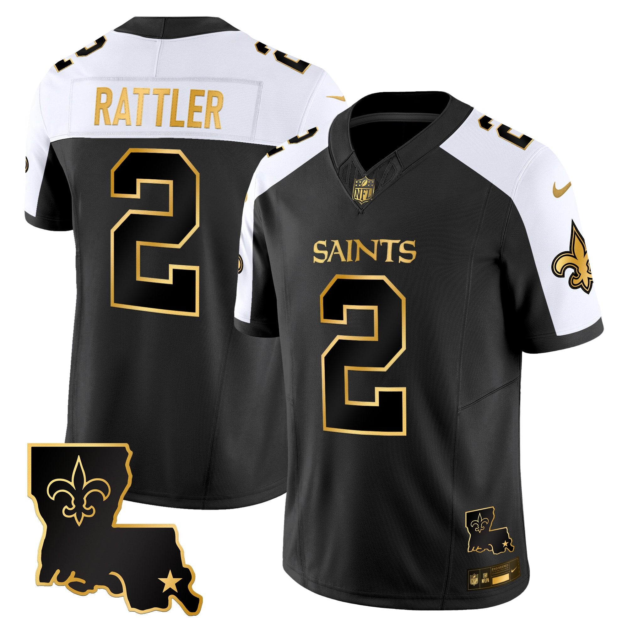 Men's New Orleans Saints 2025 Gold Vapor Limited Jersey - All Stitched