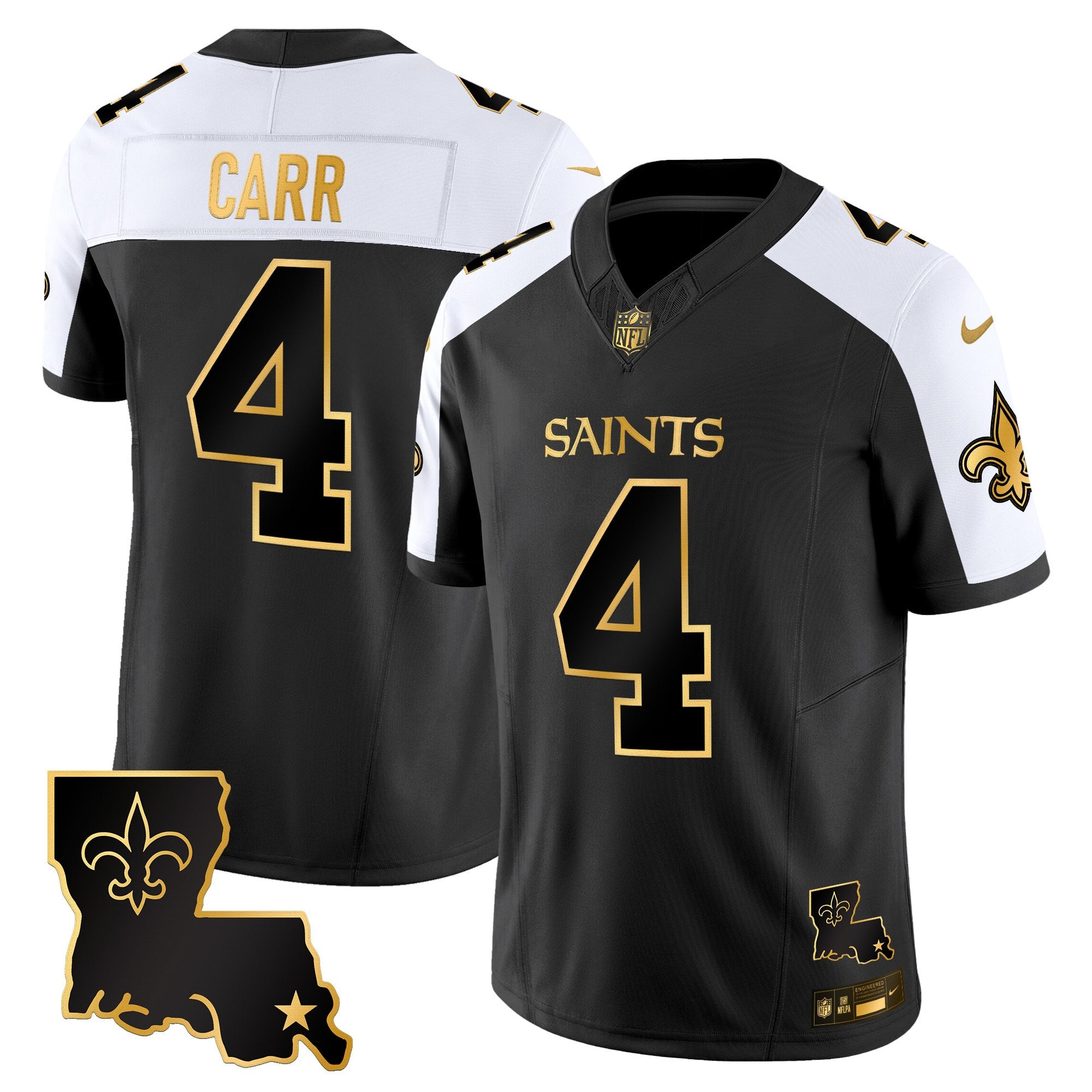 Men's New Orleans Saints 2025 Gold Vapor Limited Jersey - All Stitched