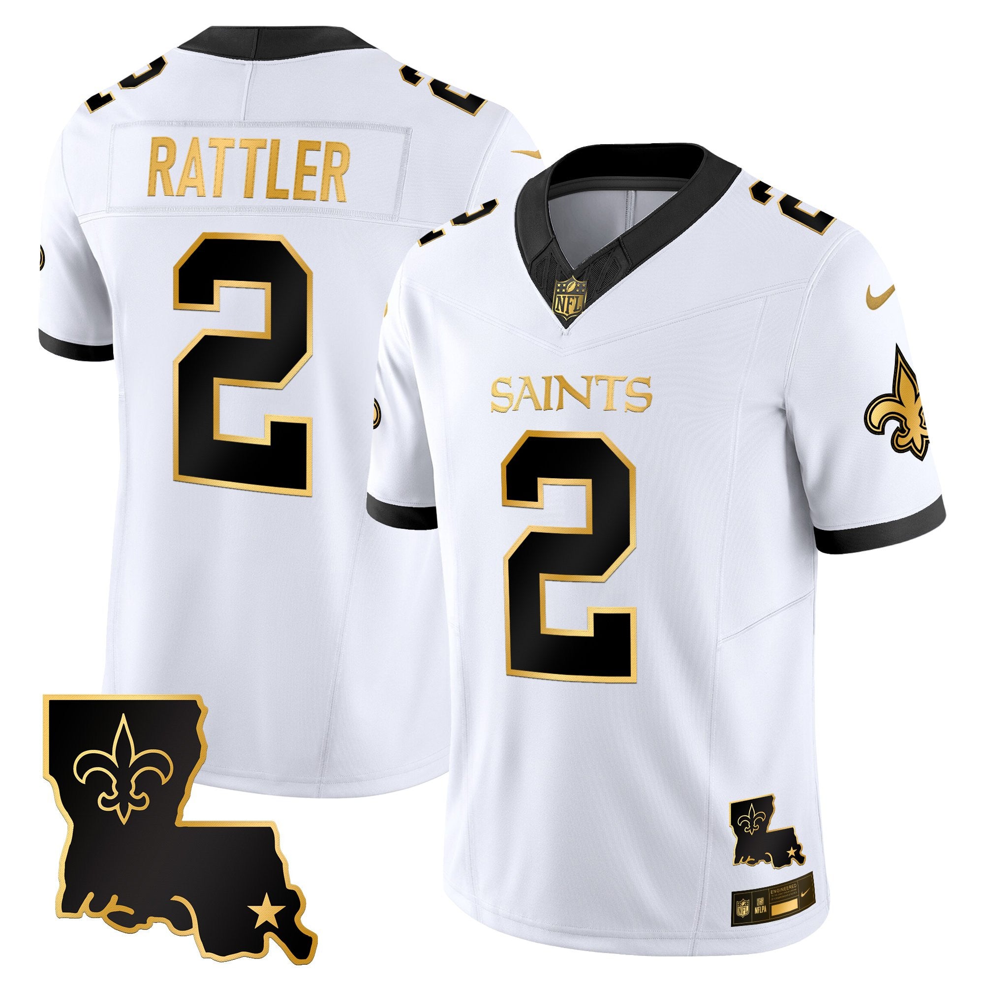 Men's New Orleans Saints 2025 Gold Vapor Limited Jersey - All Stitched