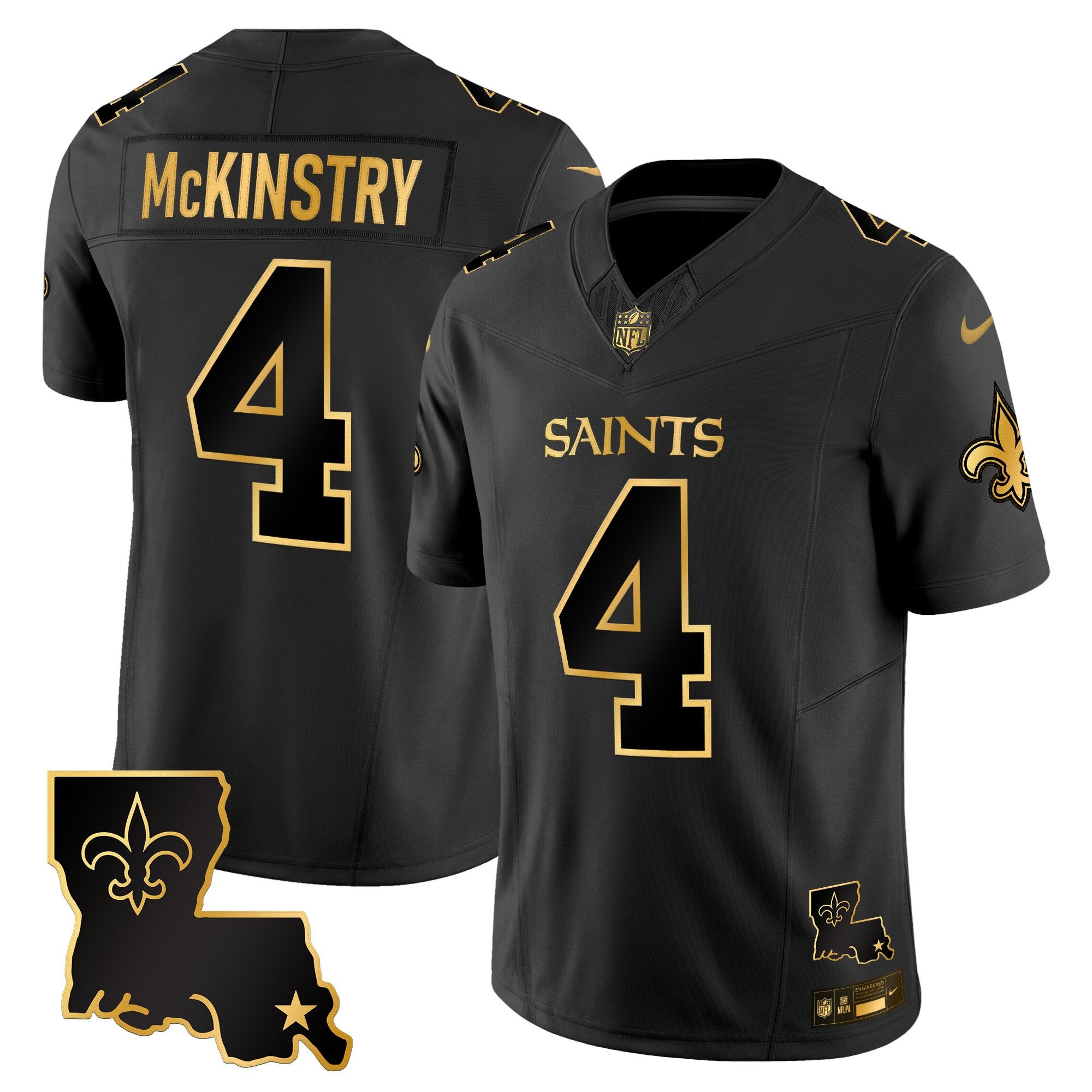 Men's New Orleans Saints 2025 Gold Vapor Limited Jersey - All Stitched