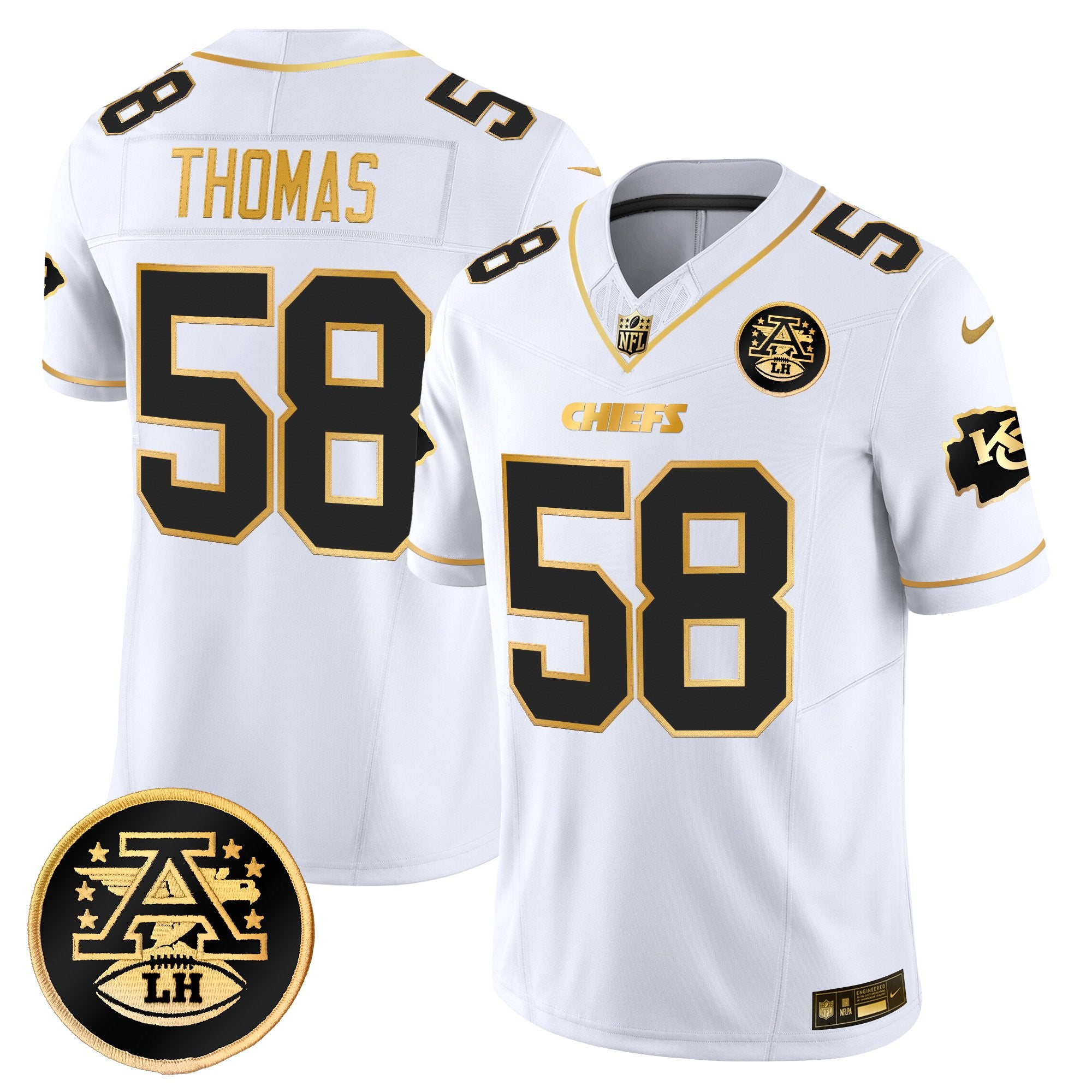 Men's Kansas City Chiefs 2025 Gold Vapor Limited Jersey - All Stitched