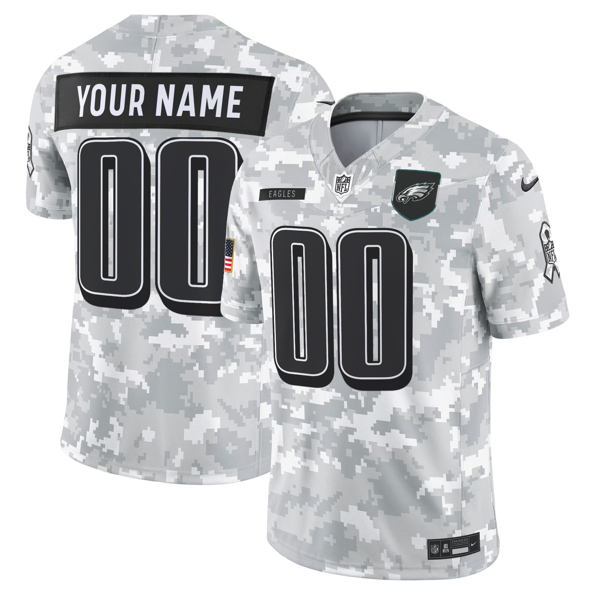 Philadelphia Eagles 2025 Salute to Service Limited Custom Jersey - All Stitched