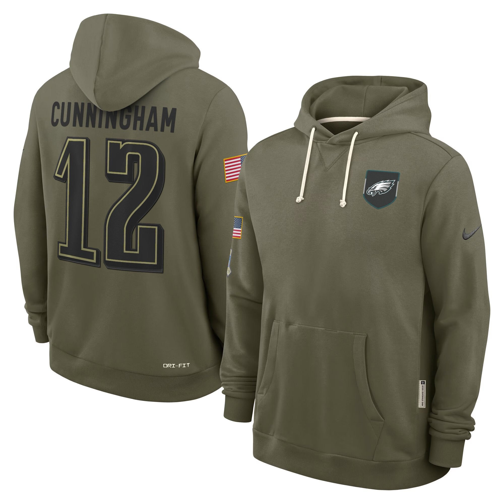 Philadelphia Eagles 2025 Salute to Service Pullover Hoodie - All Stitched
