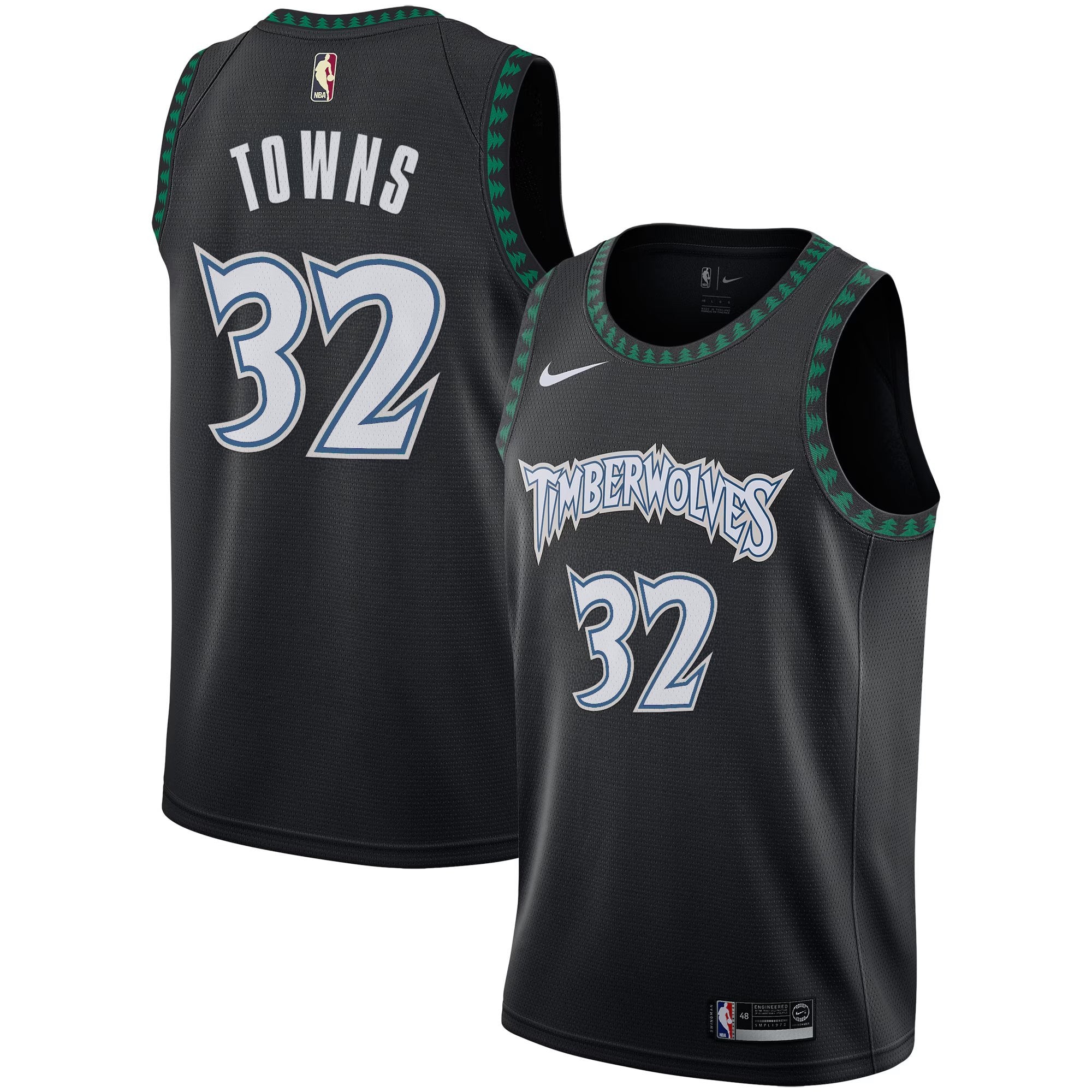 Minnesota Timberwolves 2025/26 "Black Trees" Swingman Jersey - All Stitched