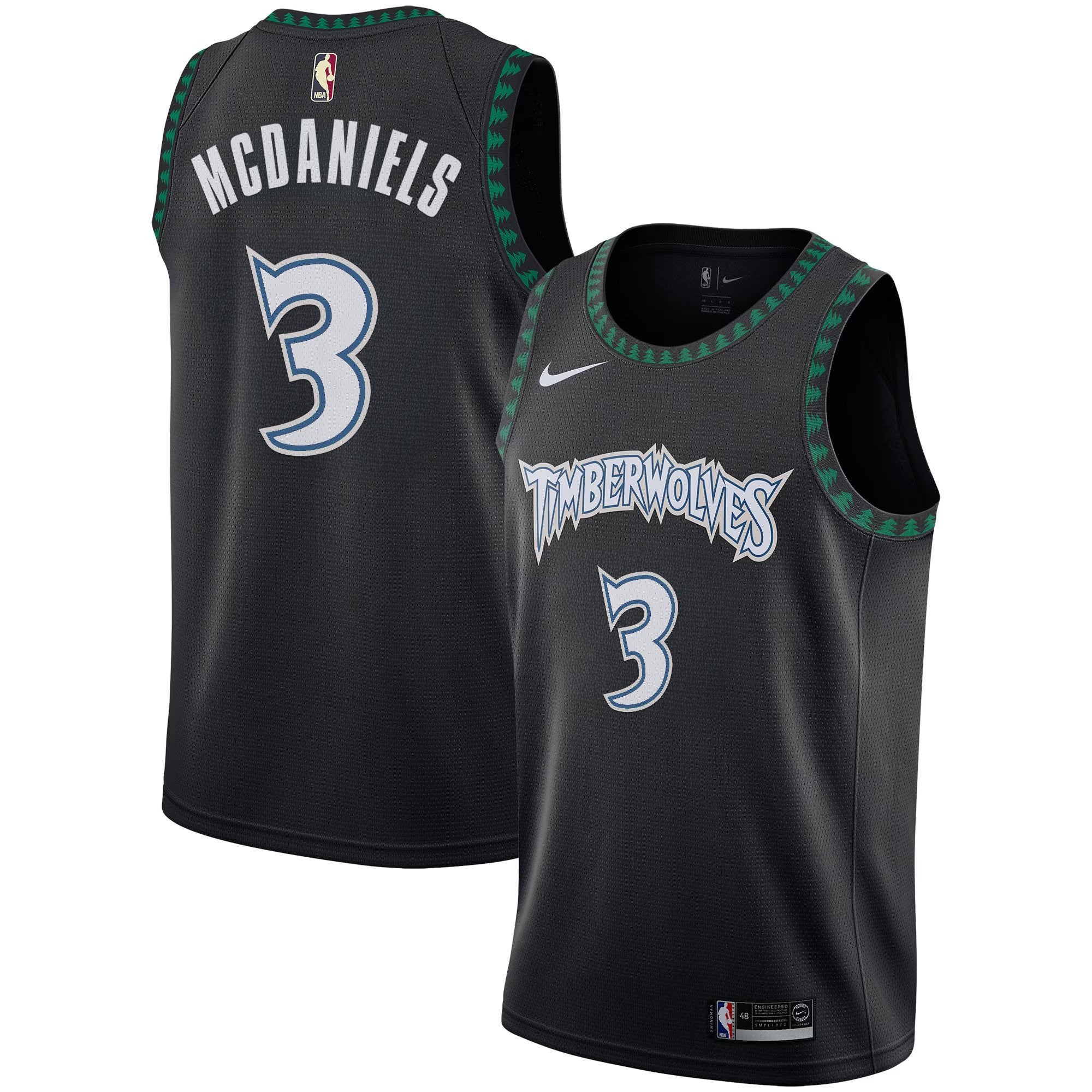 Minnesota Timberwolves 2025/26 "Black Trees" Swingman Jersey - All Stitched
