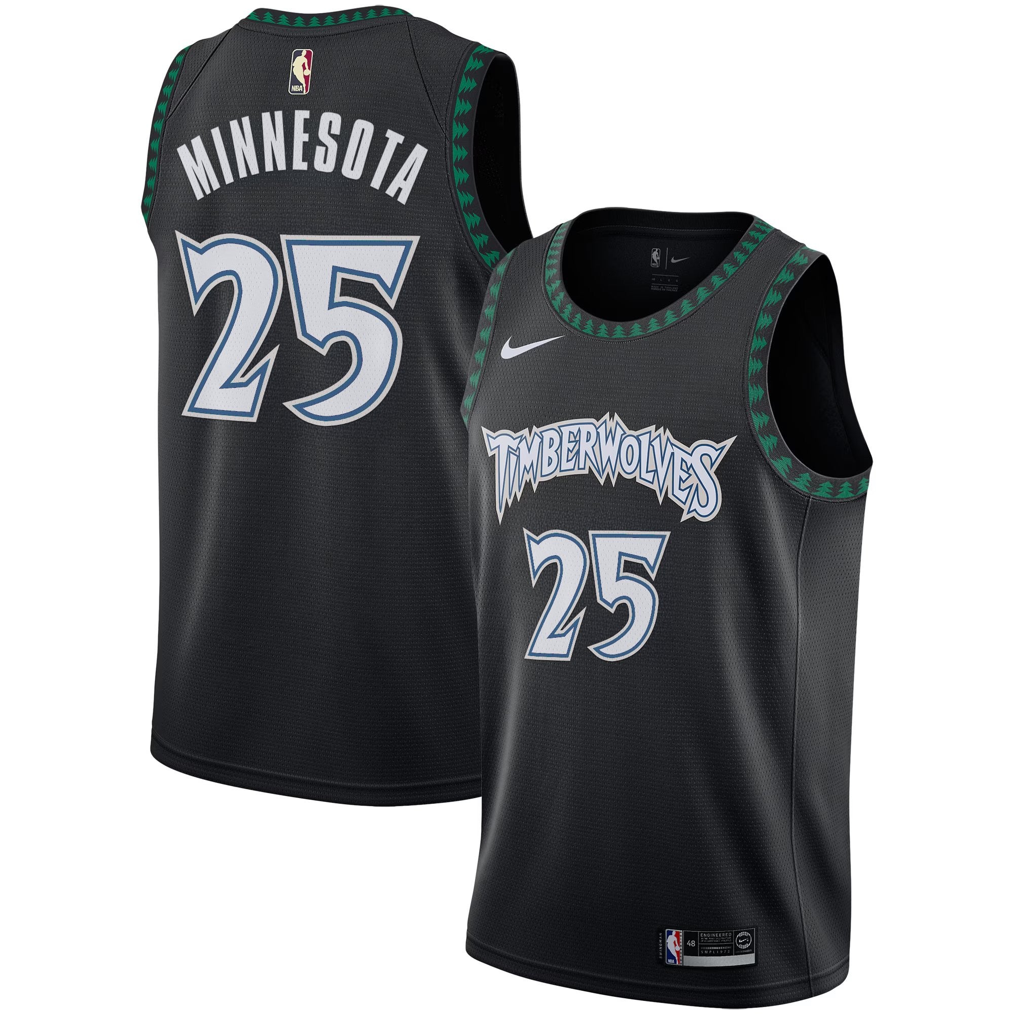 Minnesota Timberwolves 2025/26 "Black Trees" Swingman Jersey - All Stitched