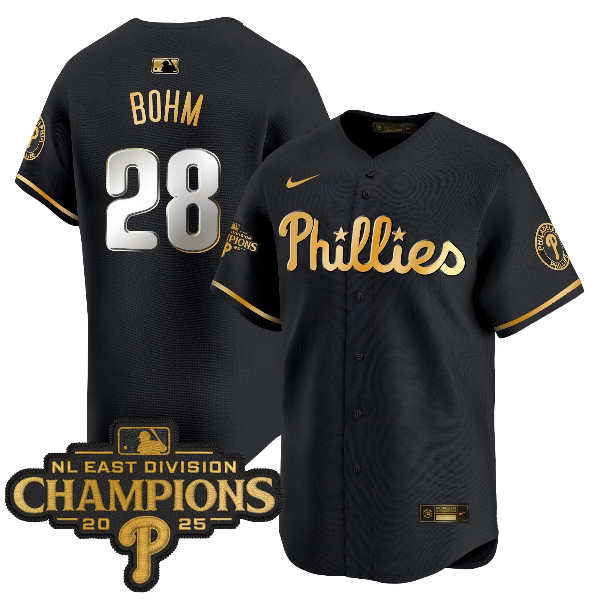 Men's Philadelphia Phillies 2025 NL East Division Champions Patch Vapor Premier Limited Jersey - All Stitched