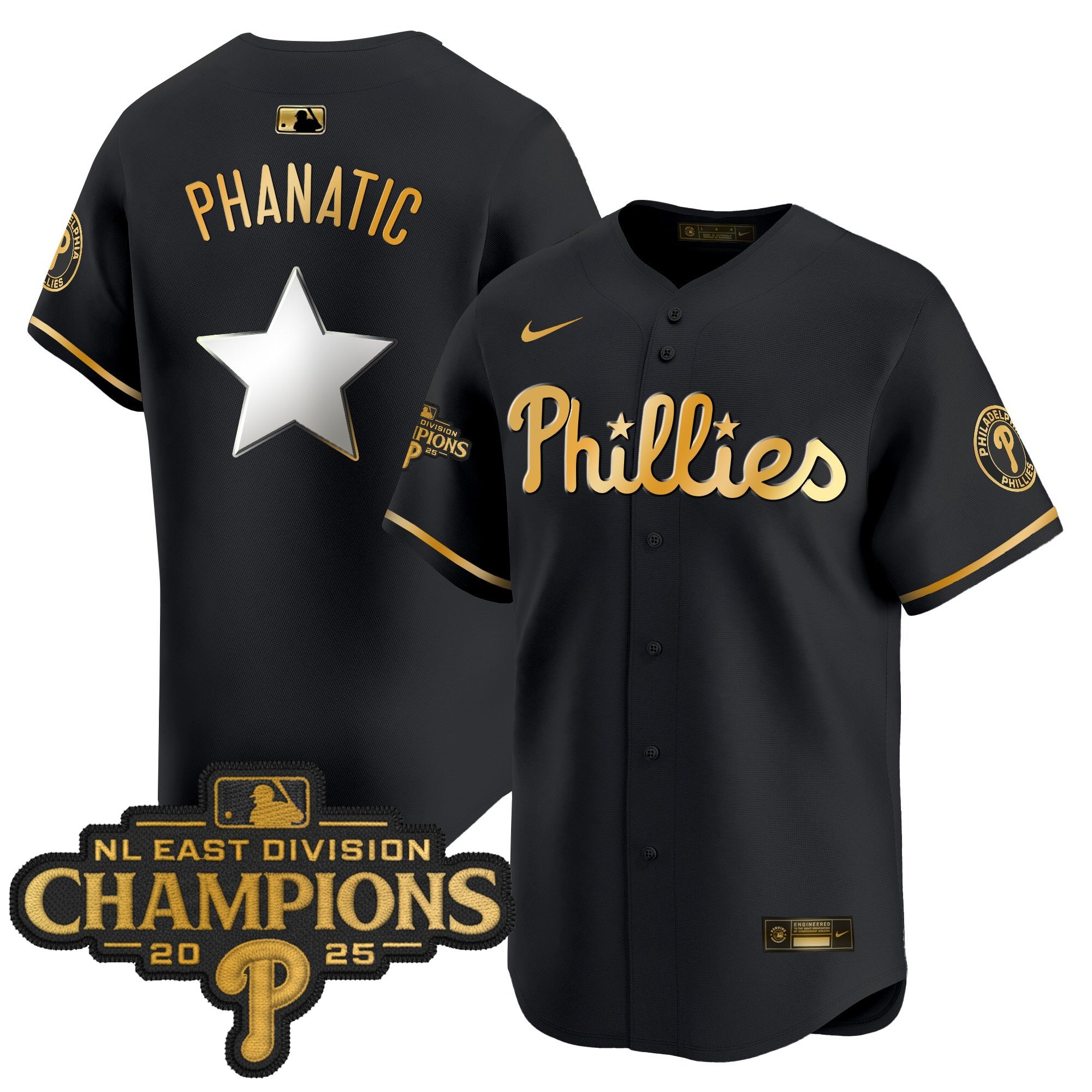 Men's Philadelphia Phillies 2025 NL East Division Champions Patch Vapor Premier Limited Jersey - All Stitched