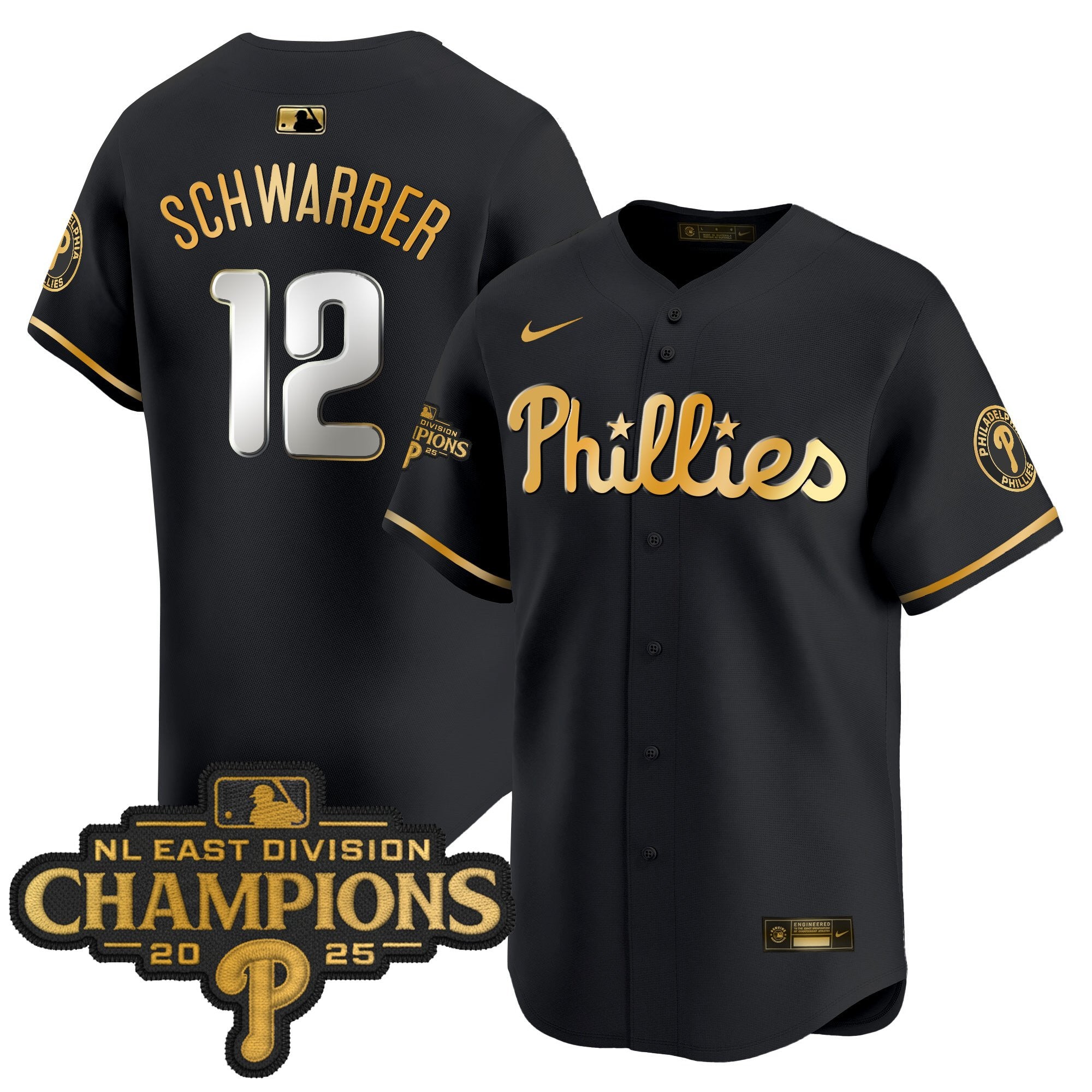 Men's Philadelphia Phillies 2025 NL East Division Champions Patch Vapor Premier Limited Jersey - All Stitched