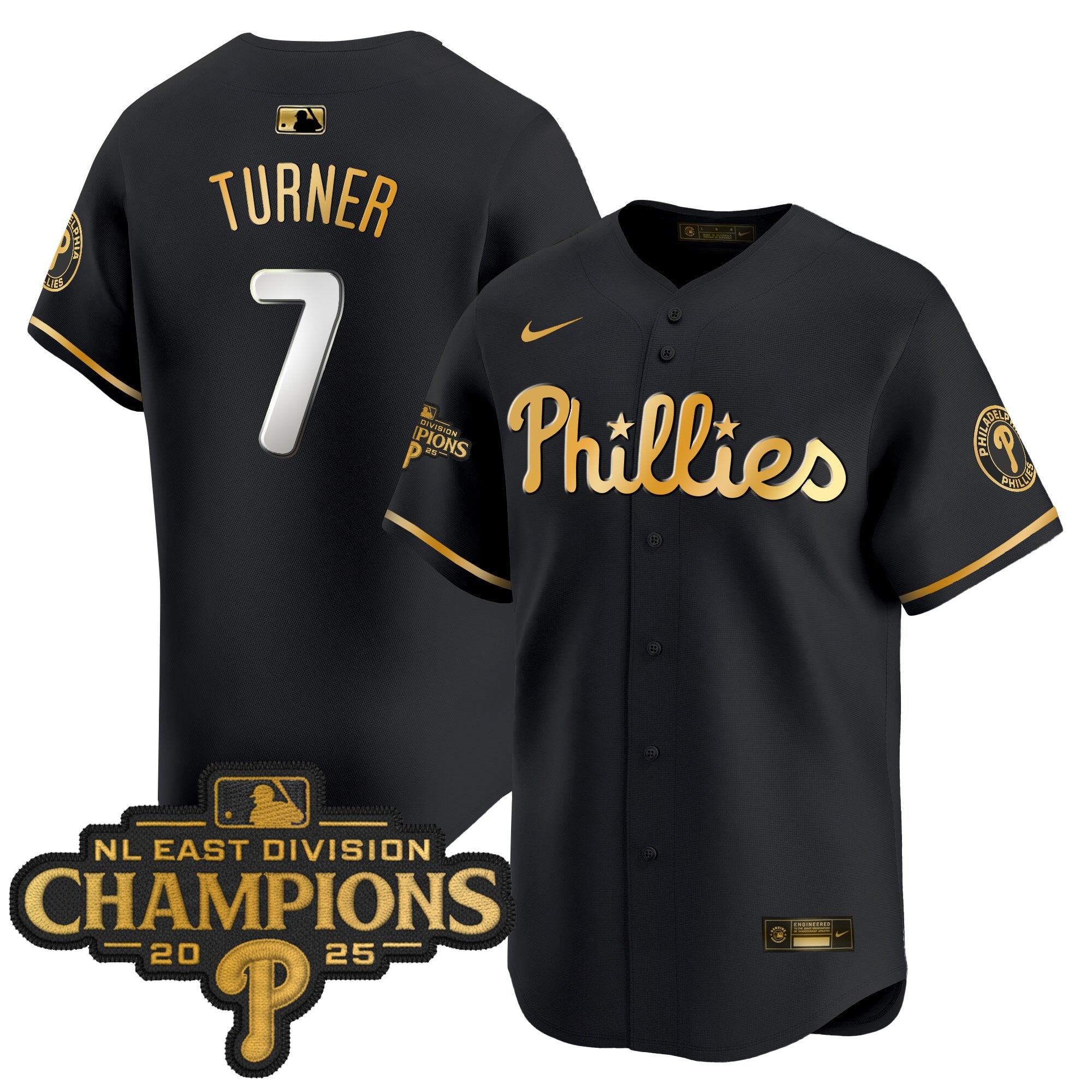 Men's Philadelphia Phillies 2025 NL East Division Champions Patch Vapor Premier Limited Jersey - All Stitched