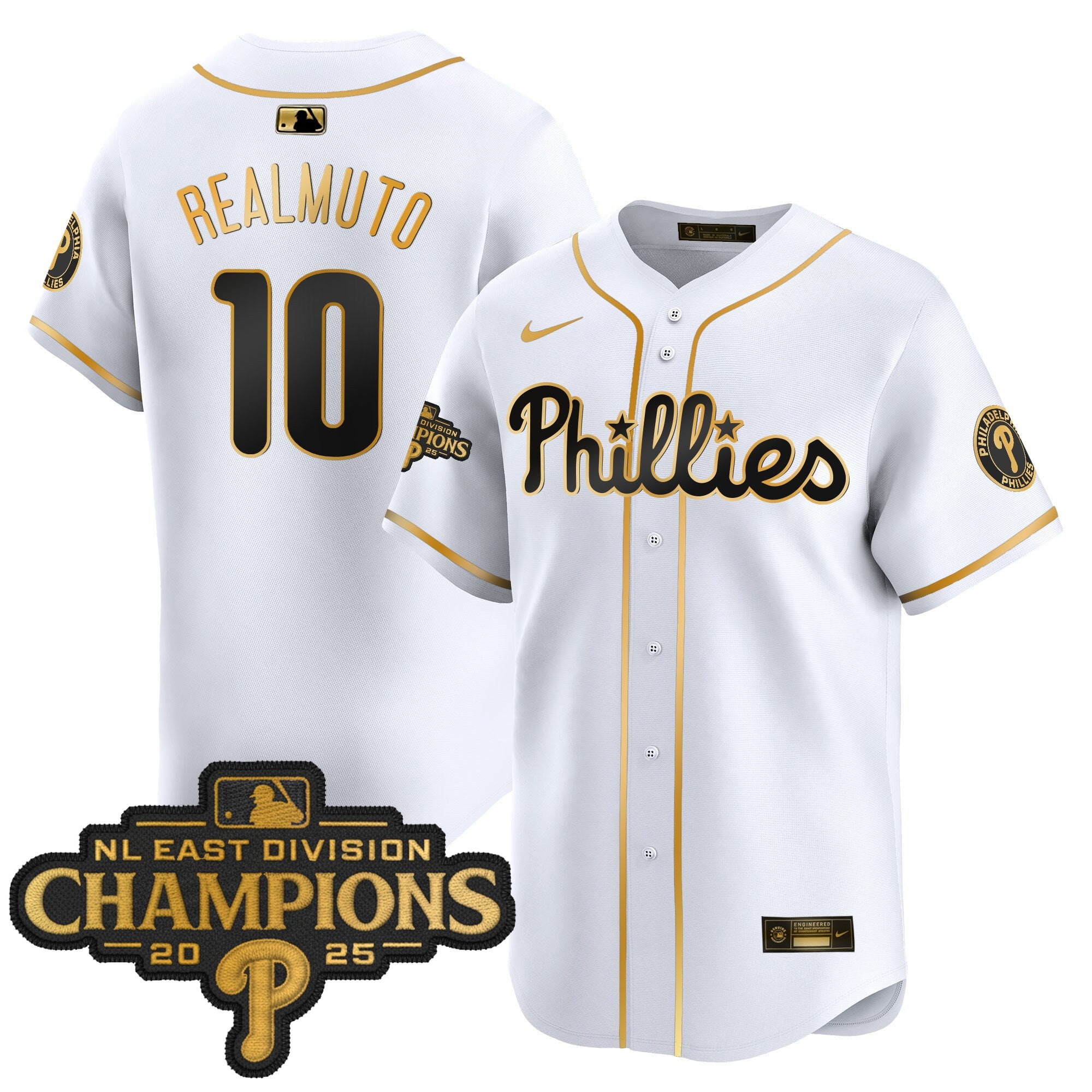 Men's Philadelphia Phillies 2025 NL East Division Champions Patch Vapor Premier Limited Jersey - All Stitched