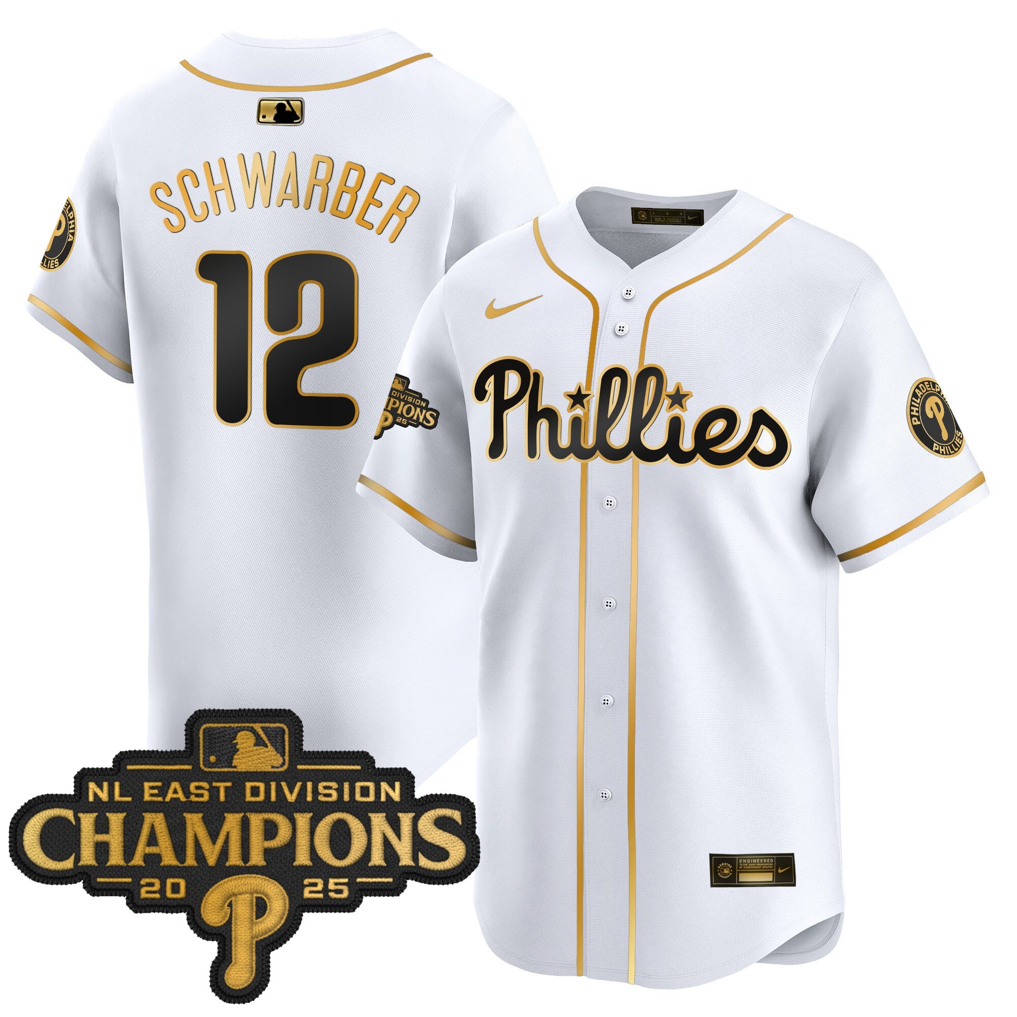 Men's Philadelphia Phillies 2025 NL East Division Champions Patch Vapor Premier Limited Jersey - All Stitched