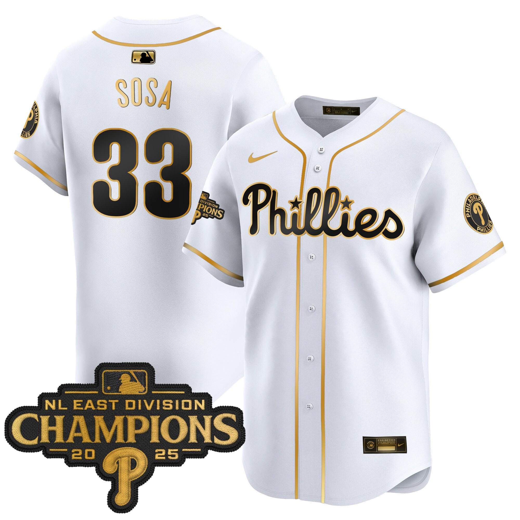 Men's Philadelphia Phillies 2025 NL East Division Champions Patch Vapor Premier Limited Jersey - All Stitched