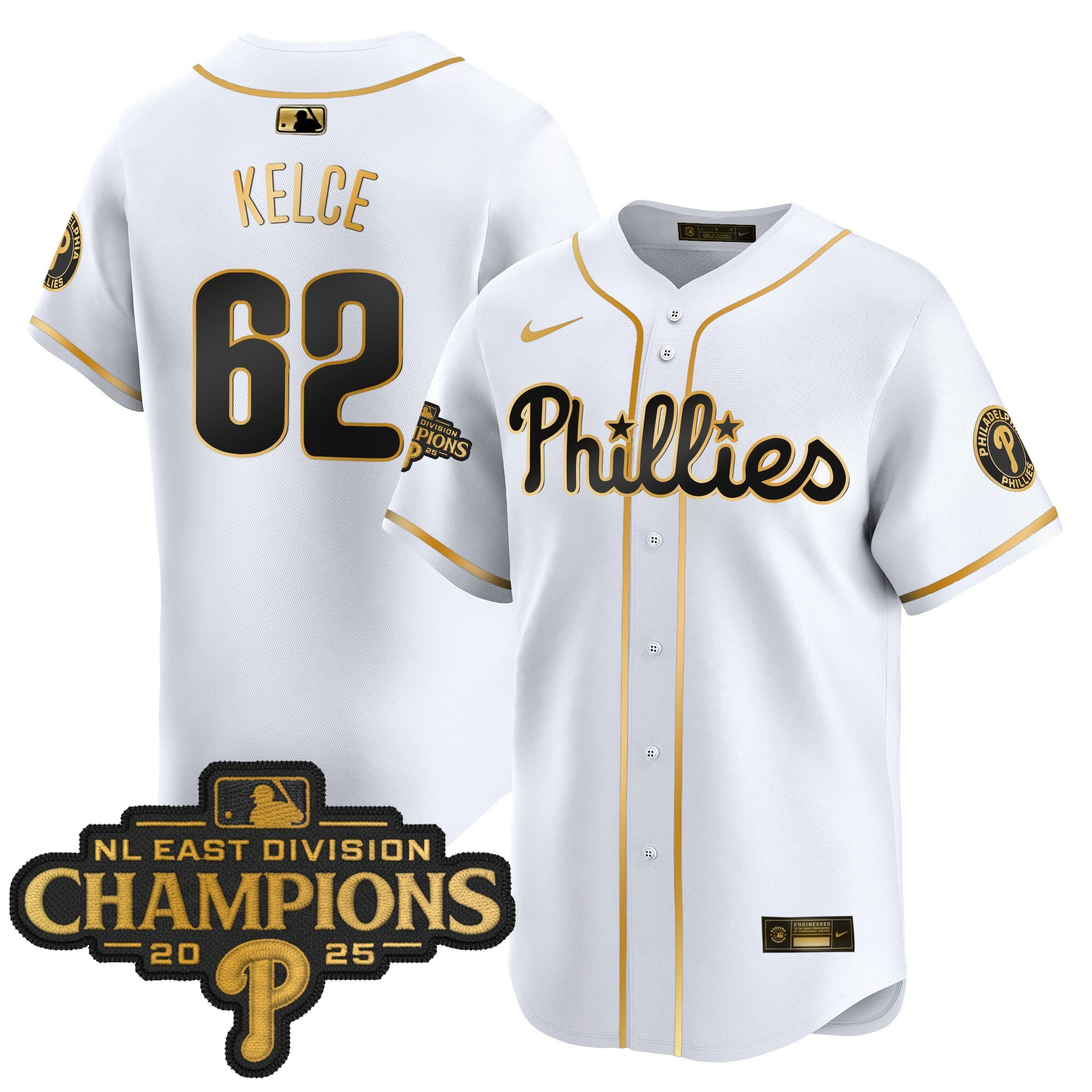 Men's Philadelphia Phillies 2025 NL East Division Champions Patch Vapor Premier Limited Jersey - All Stitched