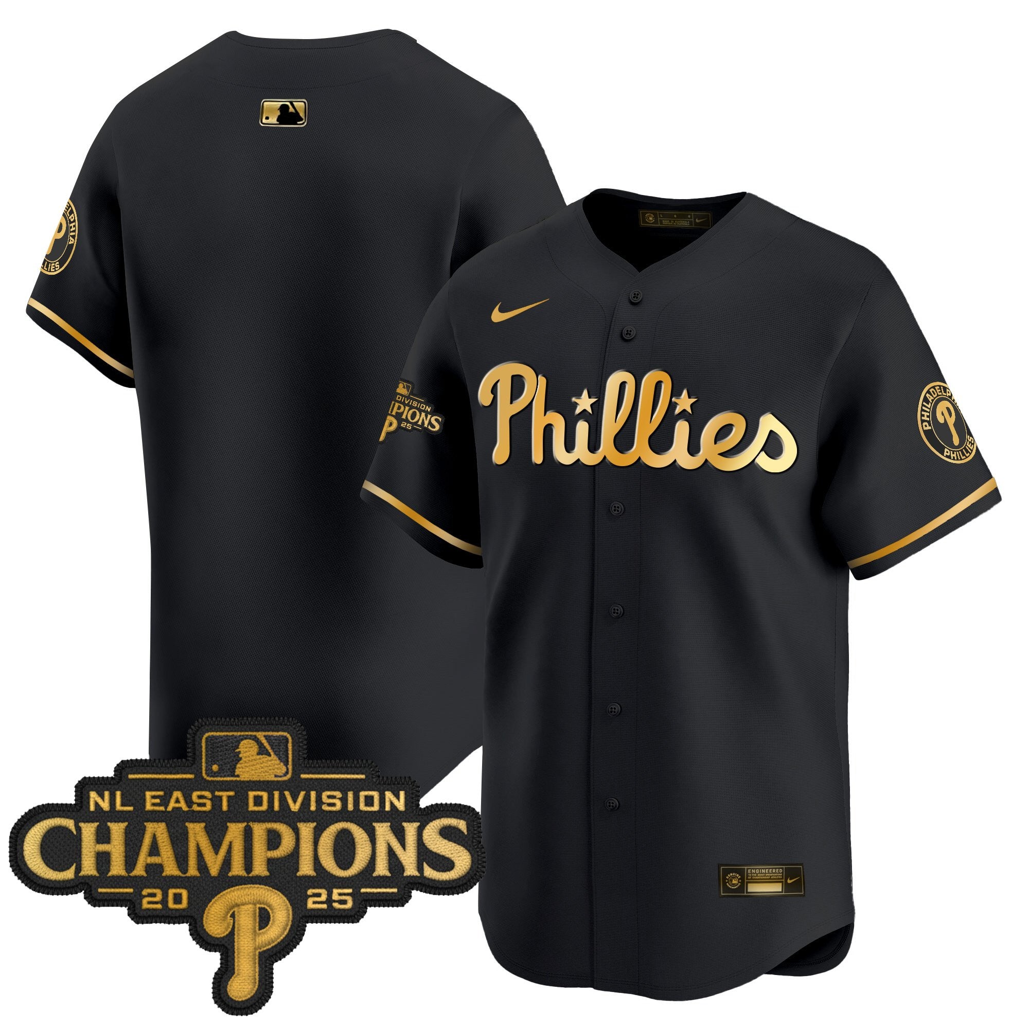 Men's Philadelphia Phillies 2025 NL East Division Champions Patch Vapor Premier Limited Jersey - All Stitched