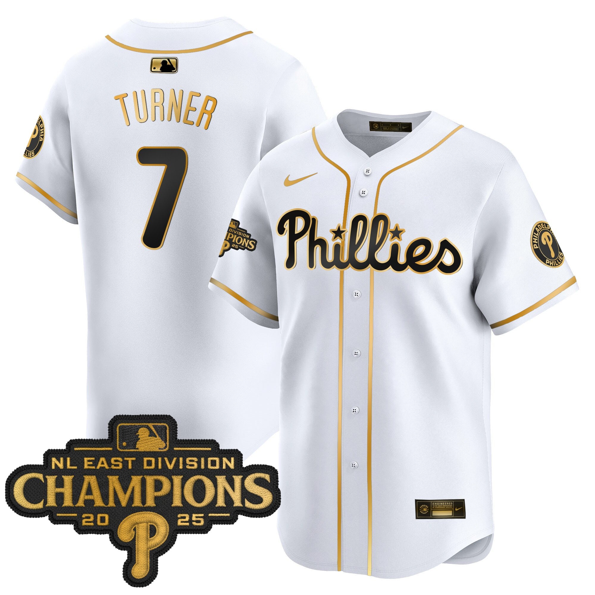 Men's Philadelphia Phillies 2025 NL East Division Champions Patch Vapor Premier Limited Jersey - All Stitched