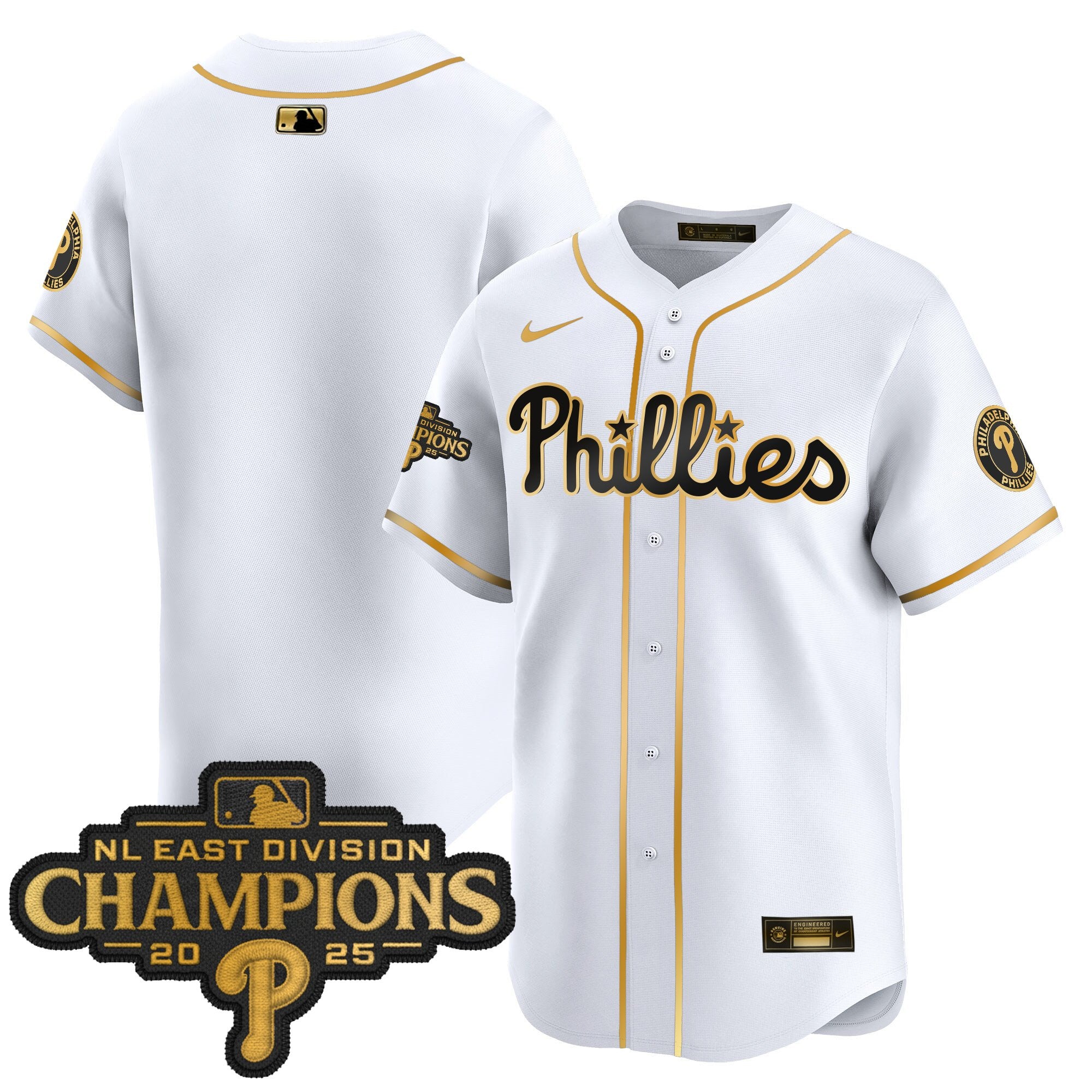 Men's Philadelphia Phillies 2025 NL East Division Champions Patch Vapor Premier Limited Jersey - All Stitched
