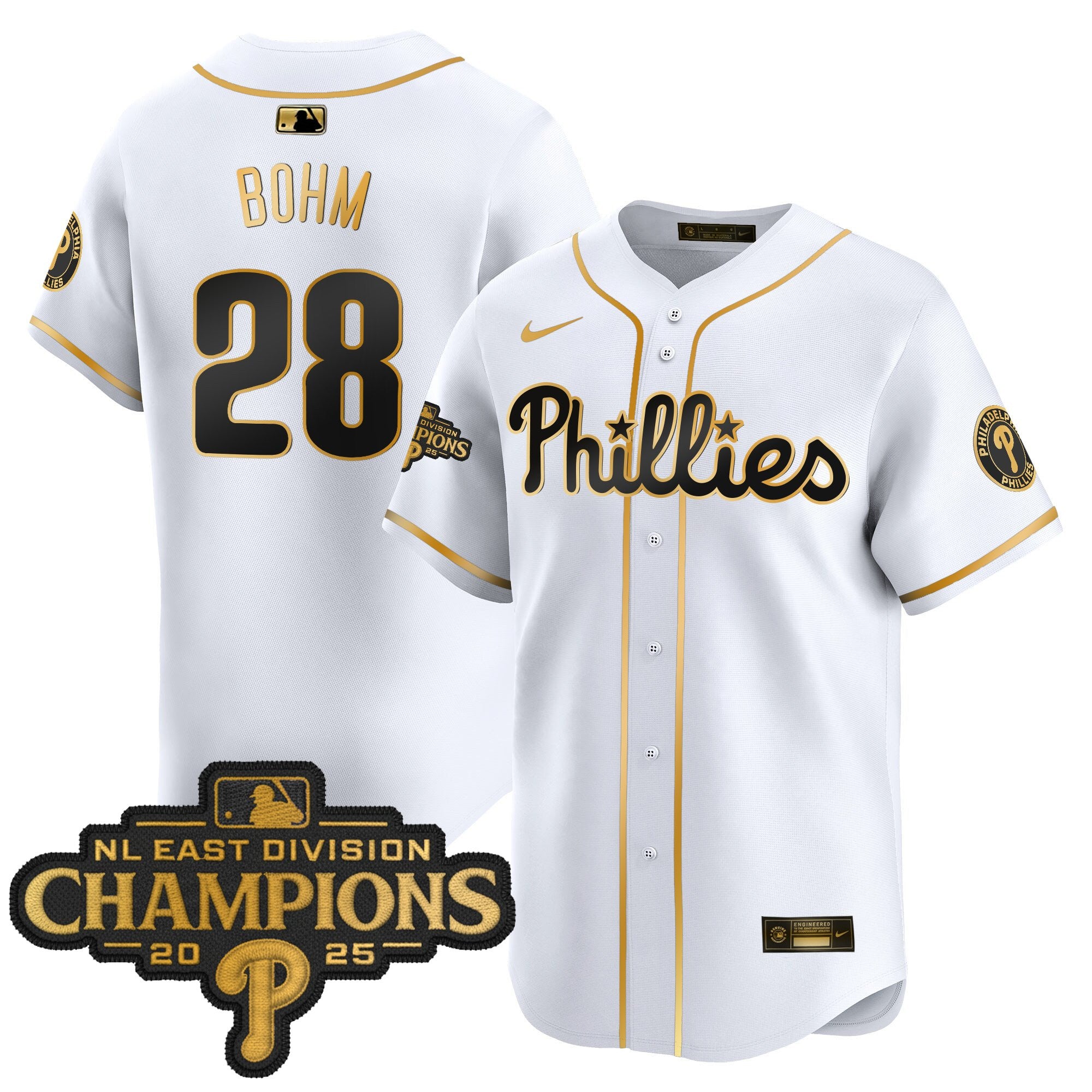 Men's Philadelphia Phillies 2025 NL East Division Champions Patch Vapor Premier Limited Jersey - All Stitched