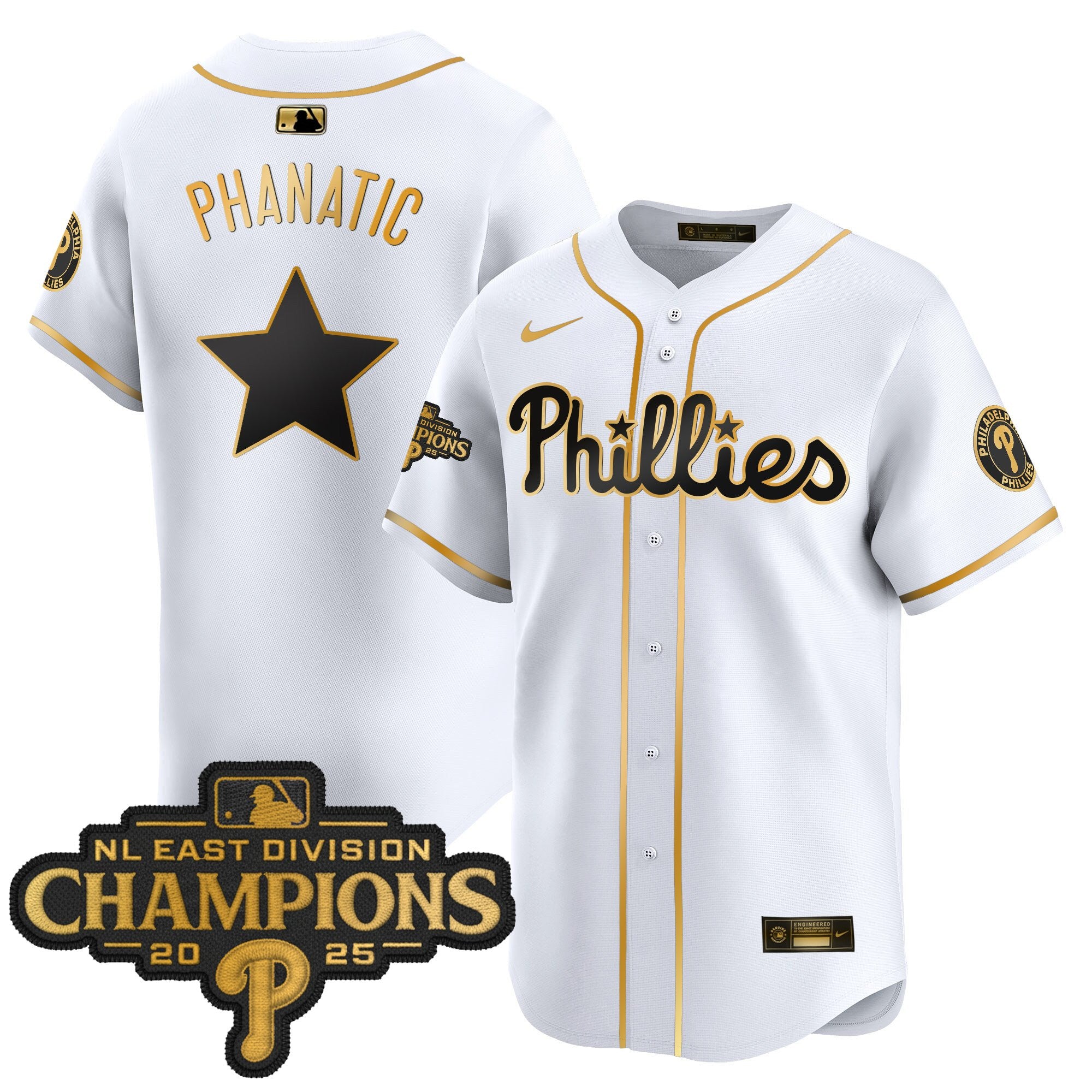 Men's Philadelphia Phillies 2025 NL East Division Champions Patch Vapor Premier Limited Jersey - All Stitched