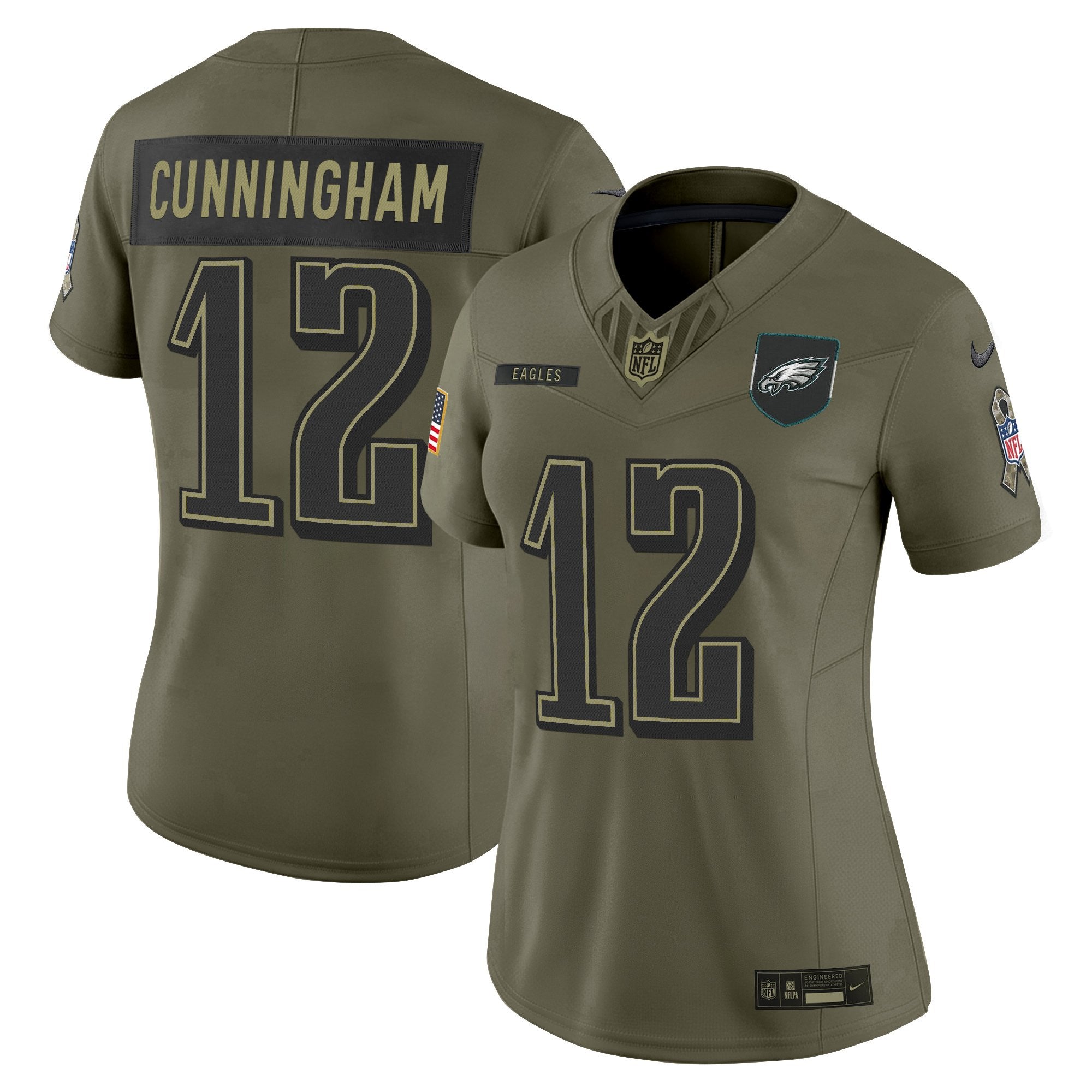 Women's Philadelphia Eagles 2025 Salute to Service Limited Jersey - All Stitched