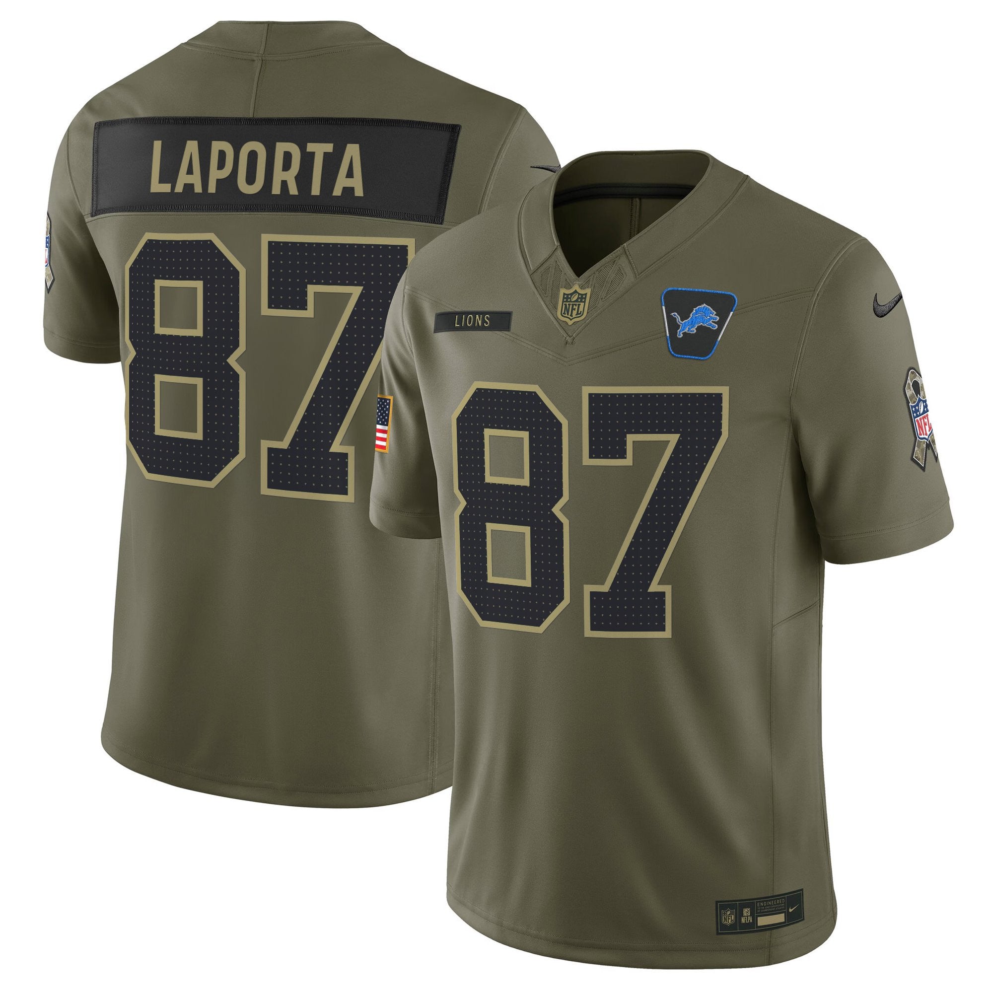 Men's Detroit Lions 2025 Salute to Service Vapor Limited Jersey - All Stitched