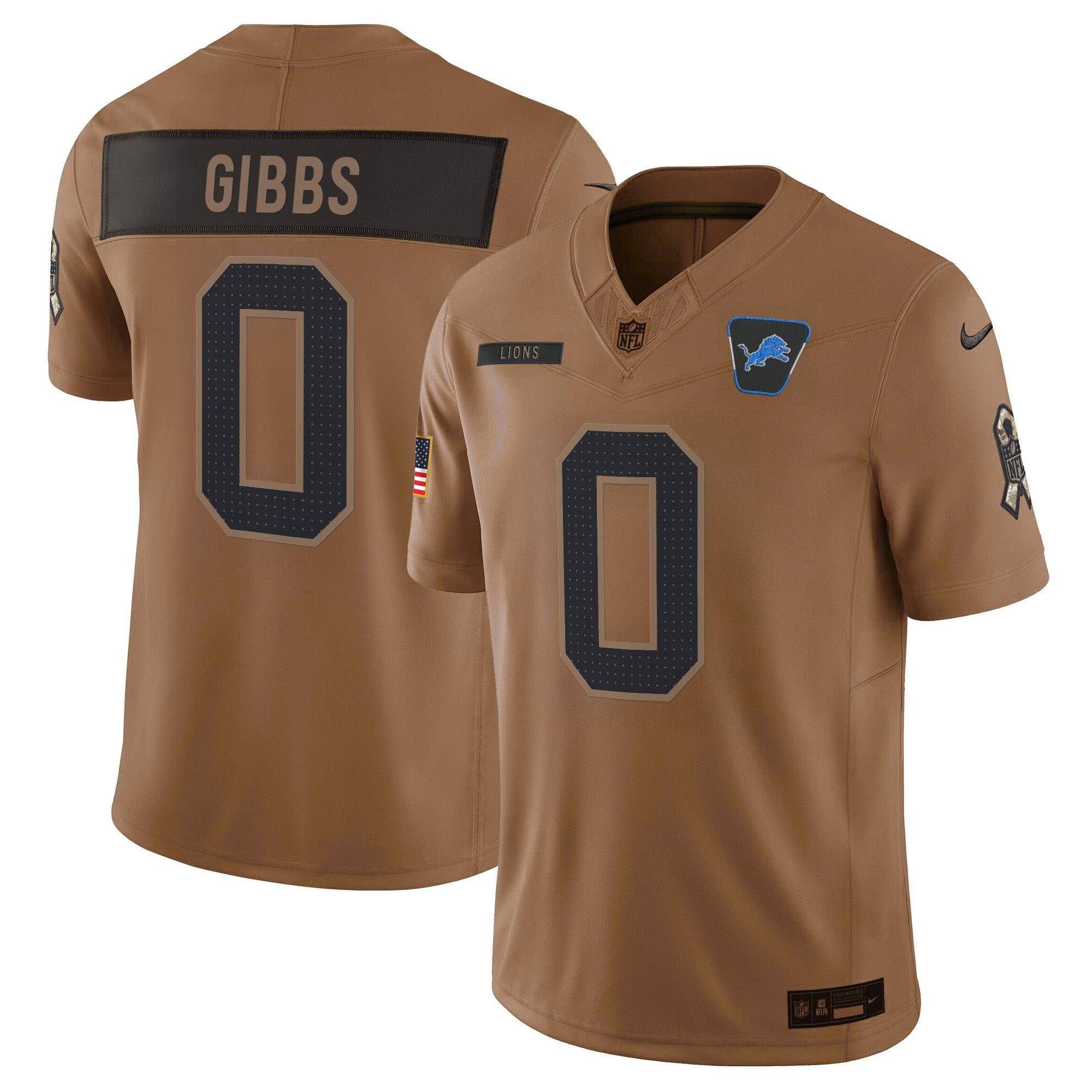 Men's Detroit Lions 2025 Salute to Service Vapor Limited Jersey - All Stitched