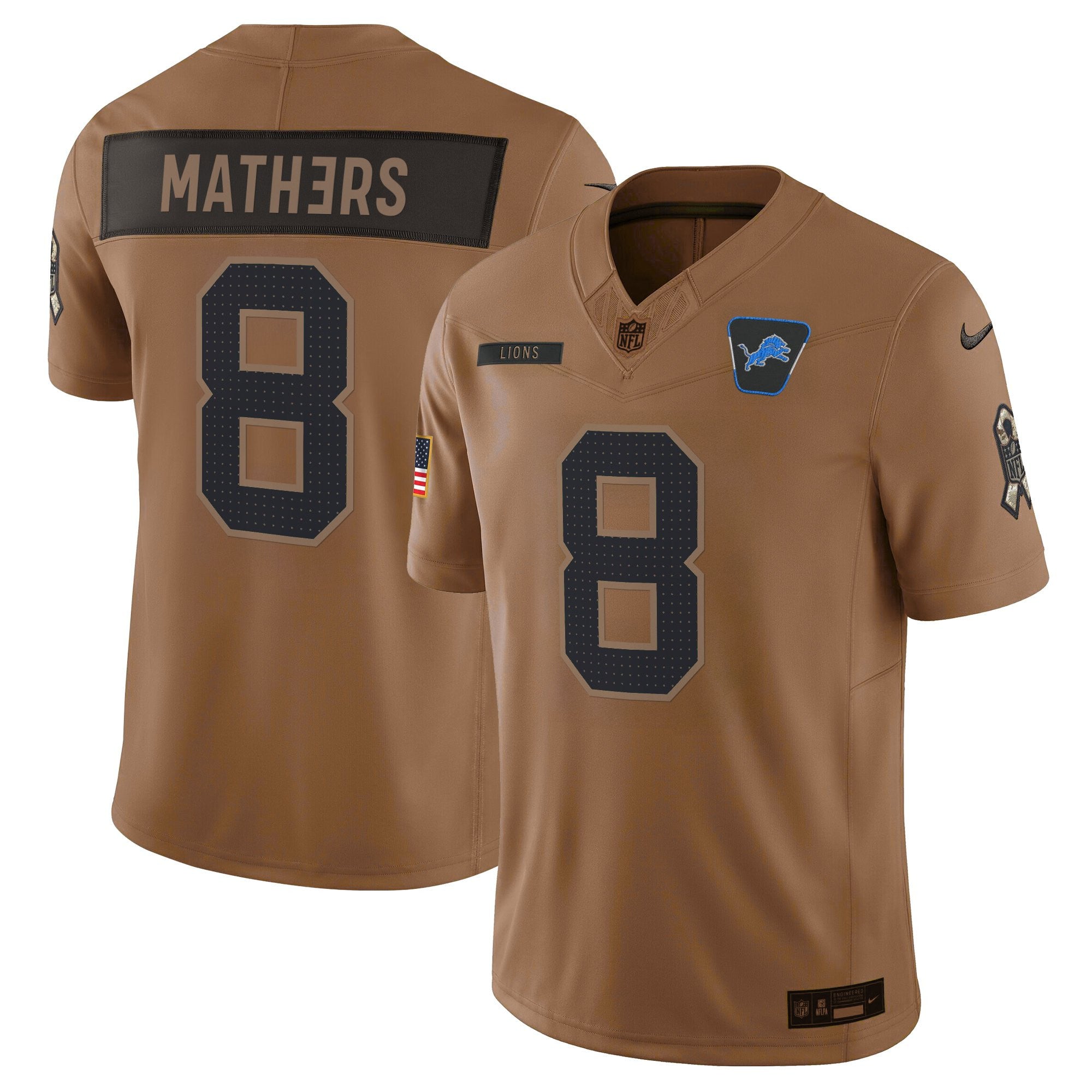 Men's Detroit Lions 2025 Salute to Service Vapor Limited Jersey - All Stitched