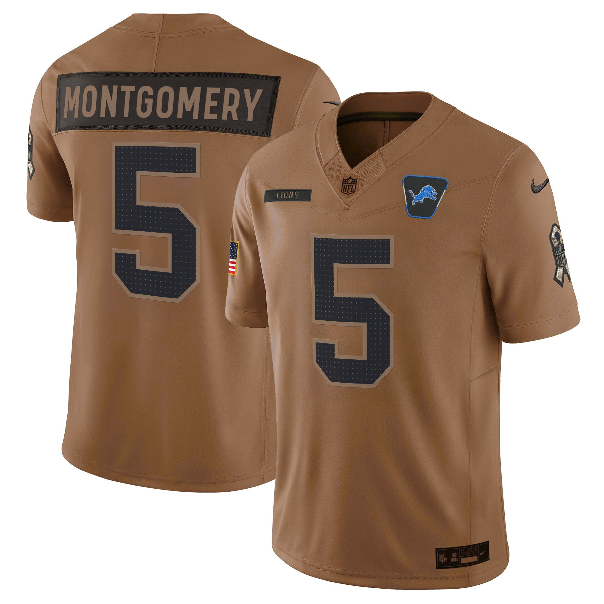 Men's Detroit Lions 2025 Salute to Service Vapor Limited Jersey - All Stitched